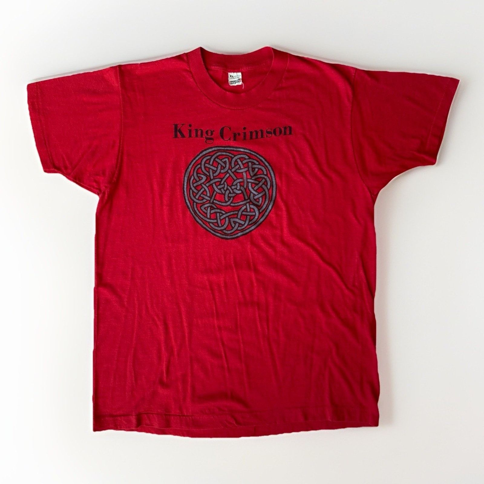 Vintage King Crimson Shirt XL Red 80s Rock Music Tour