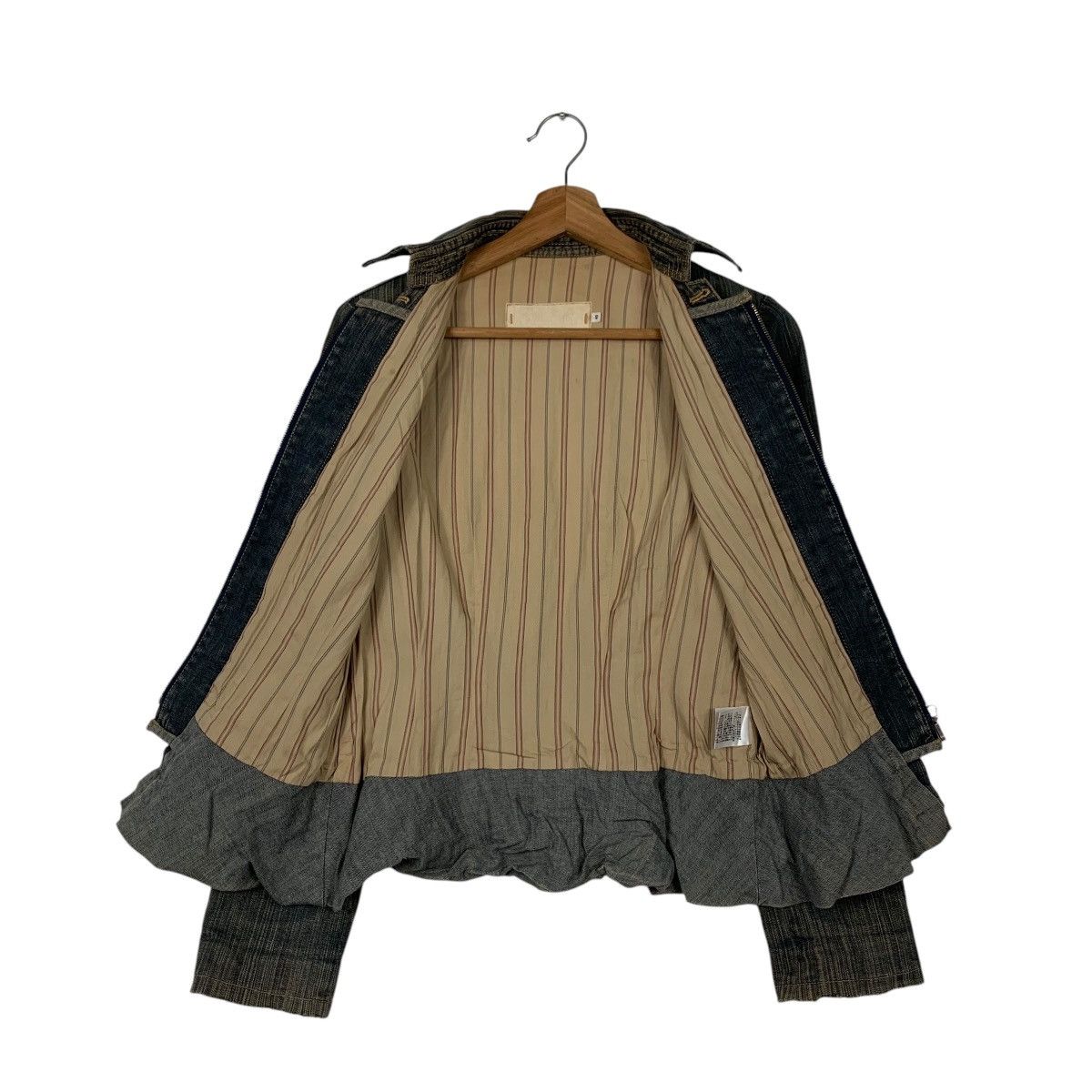 Japanese Brand Trashed Zipper Jeans Jacket Womens Denim Jacket #2061-C89 Size XS / US 0-2 / IT 36-38 - 11 Thumbnail