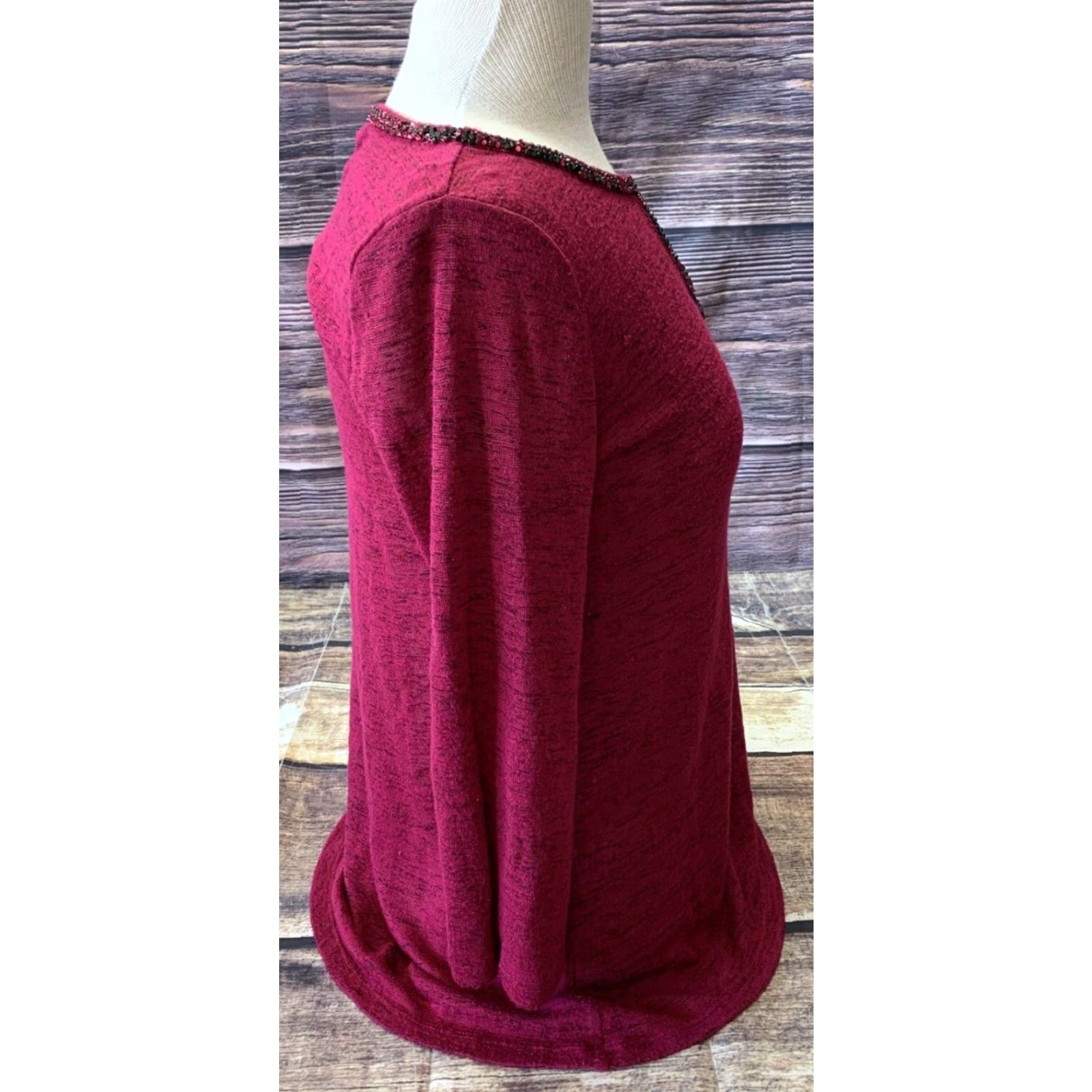 Juicy Couture Juicy Couture Burgandy Woman’s 3/4 Sleeve Sequins Size Small Light Weight Pullover Casual Formal Party/Cocktail Woman Junior? Size S / US 4 / IT 40 - 2 Thumbnail