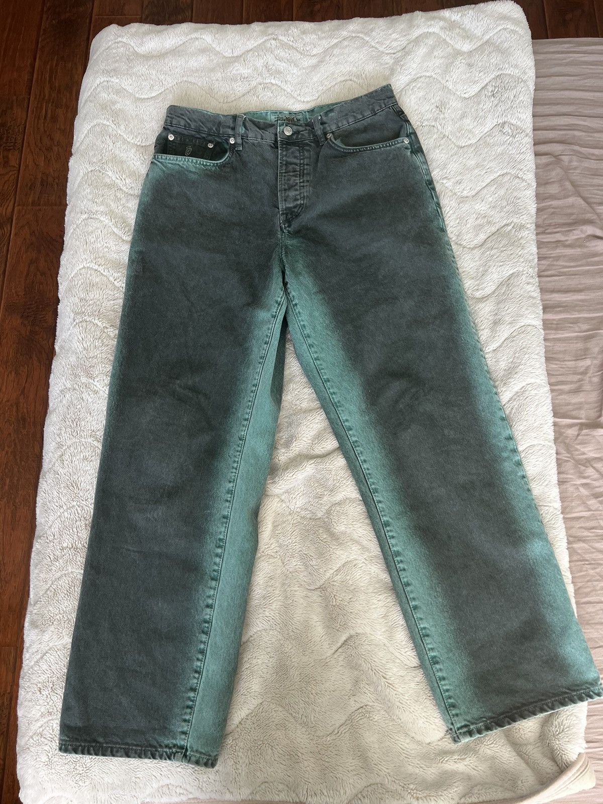 Stussy SS23 Stussy Spray Dye Big Ol' Jeans - Faded Blue | Grailed