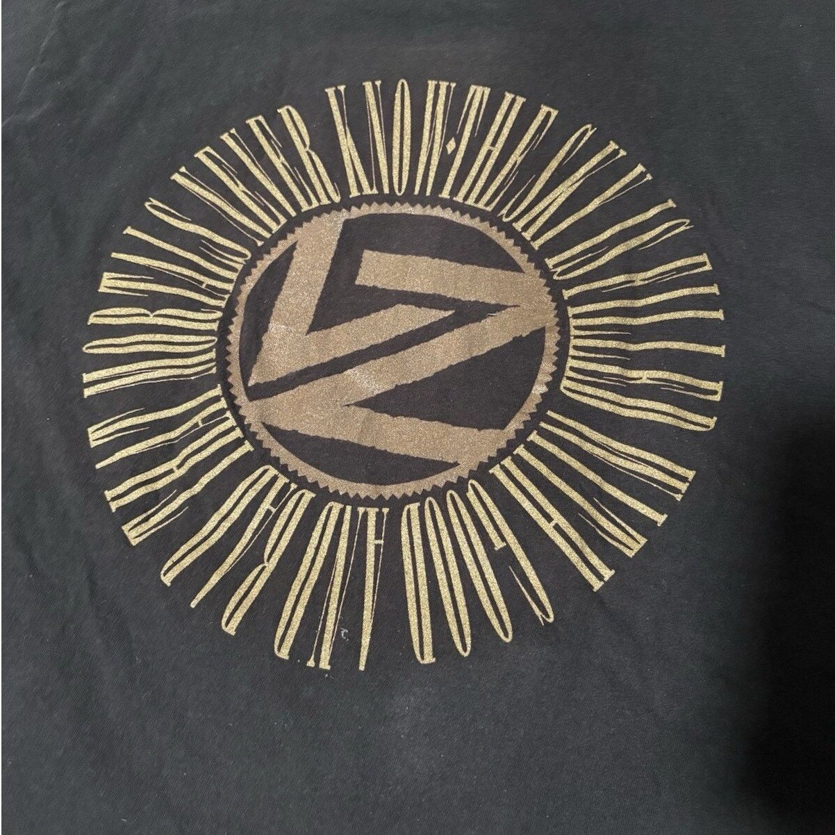 Hanes Vintage 90s Led Zeppelin Black Promo Gem Mint Gold Large VGC Size US L / EU 52-54 / 3 - 4 Thumbnail