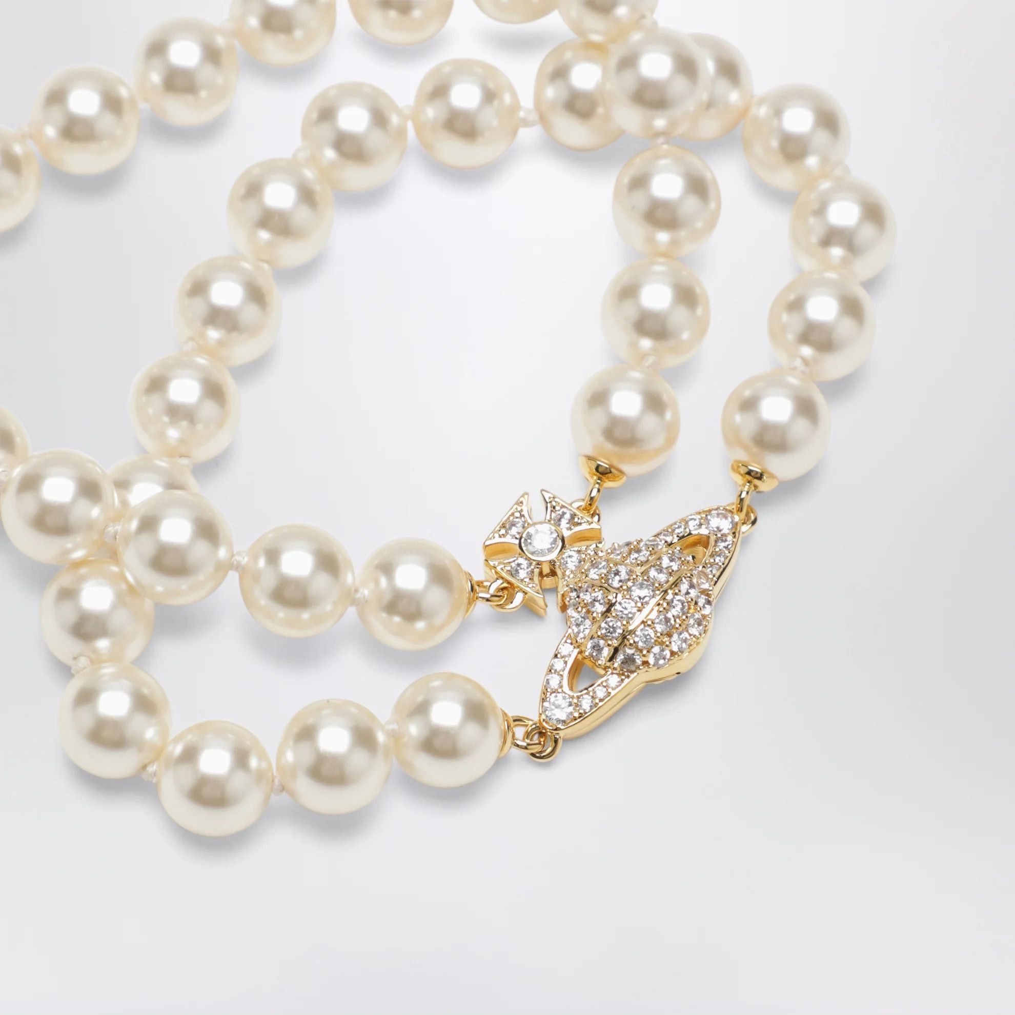Vivienne Westwood o1d2blof0526 Size: 2 / Two-row Bracelet With Pearls in Gold Size ONE SIZE - 4 Thumbnail