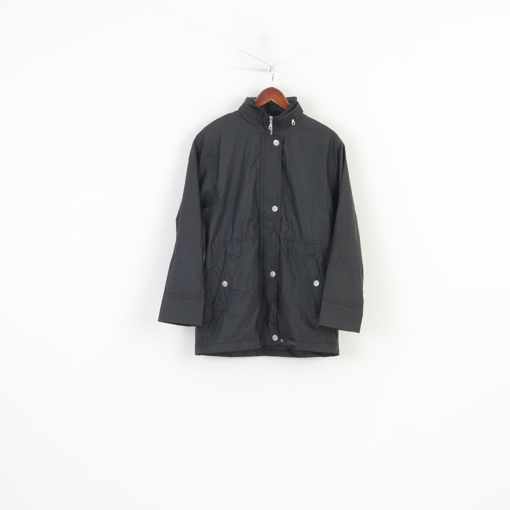 Vintage John F.Gee Women XL Jacket Black Collar Light Parka 9866 Size XL / US 12-14 / IT 48-50 - 1 Thumbnail