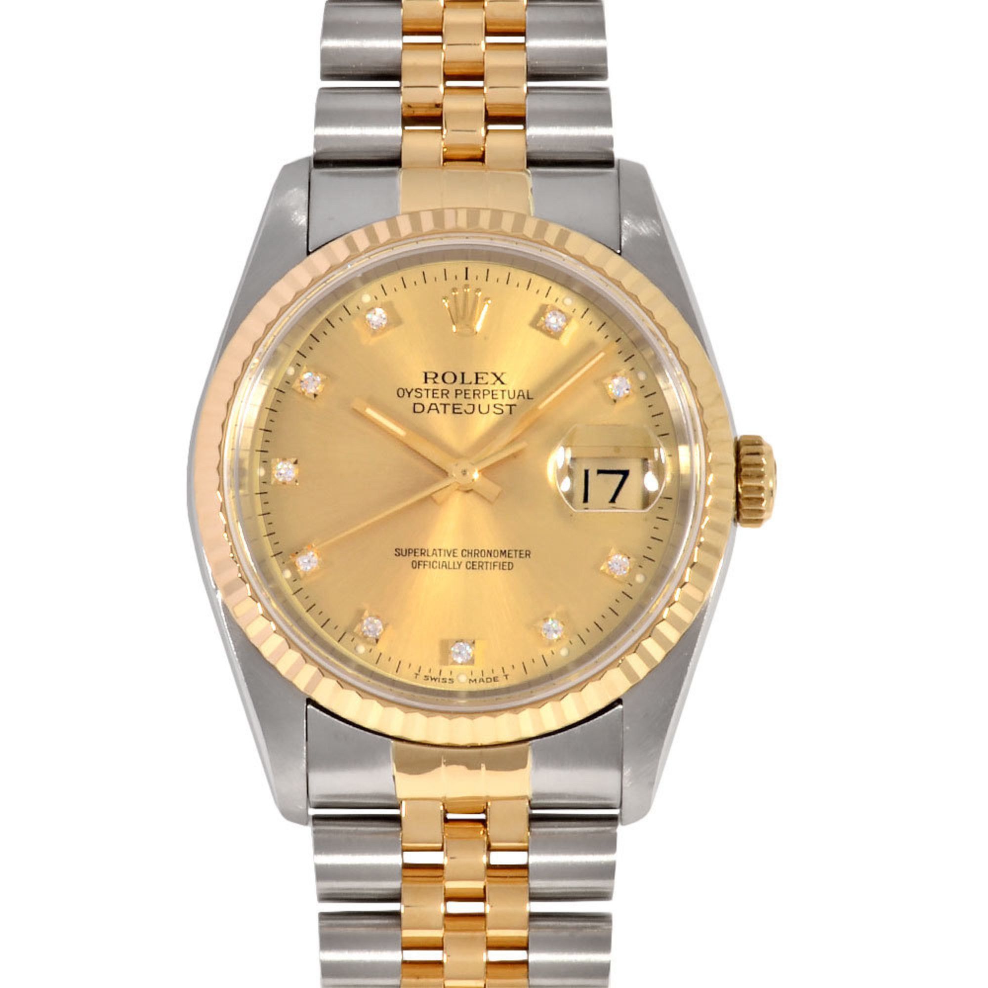 Rolex Rolex 16233G Datejust X series (manufactured in 1991) Automatic wristwatch Champagne dial 10P Diamond index SS x YG Men's Size ONE SIZE - 1 Thumbnail
