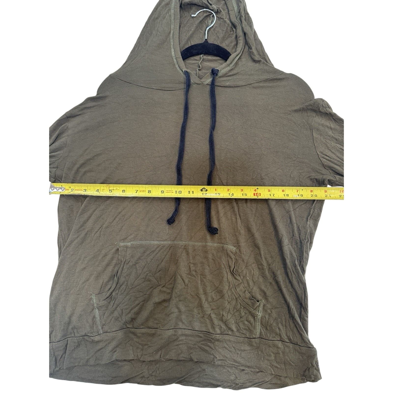 Other Hippie Chic Olive Green Lightweight Hoodie Top Womens Medium Size M / US 6-8 / IT 42-44 - 4 Thumbnail