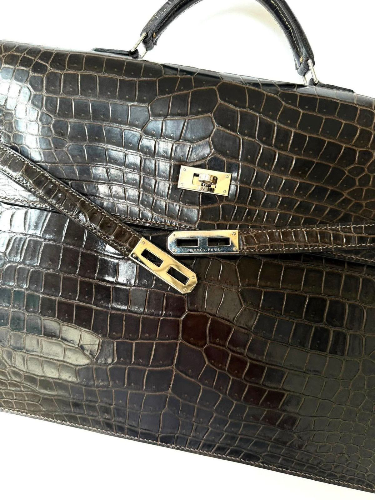 Hermes Hermes Kelly 2013 Depeches Exotic Crocodile Briefcase Bag Size ONE SIZE - 9 Thumbnail