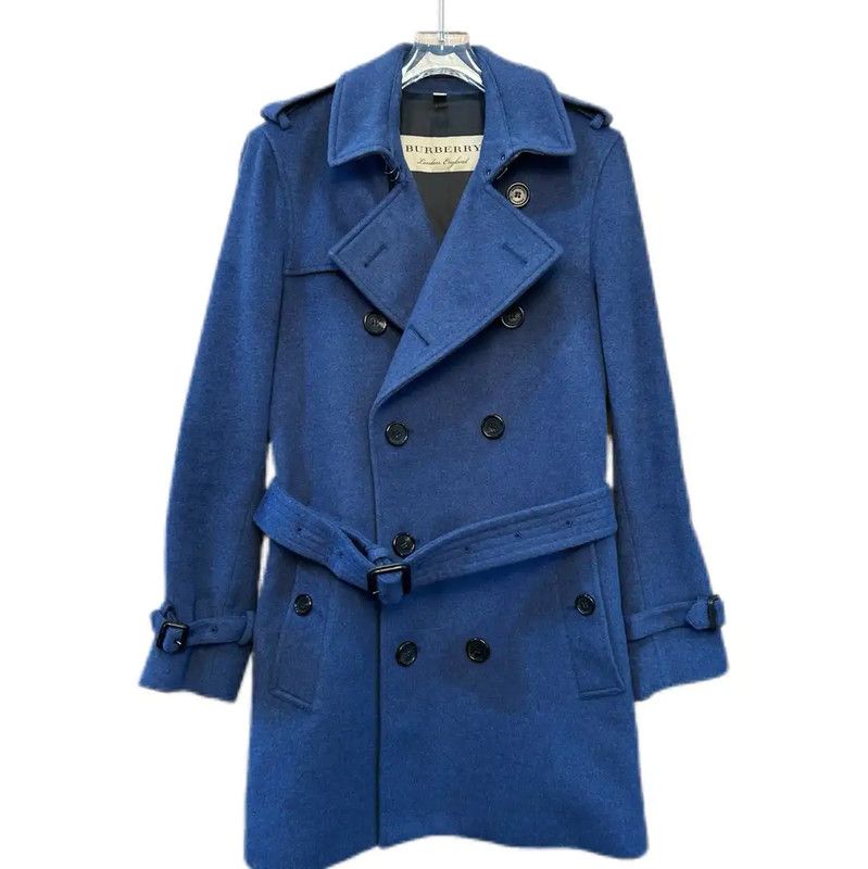 Burberry Burberry Blue Wool Coat for Men Size US XS / EU 42 / 0 - 1 Thumbnail