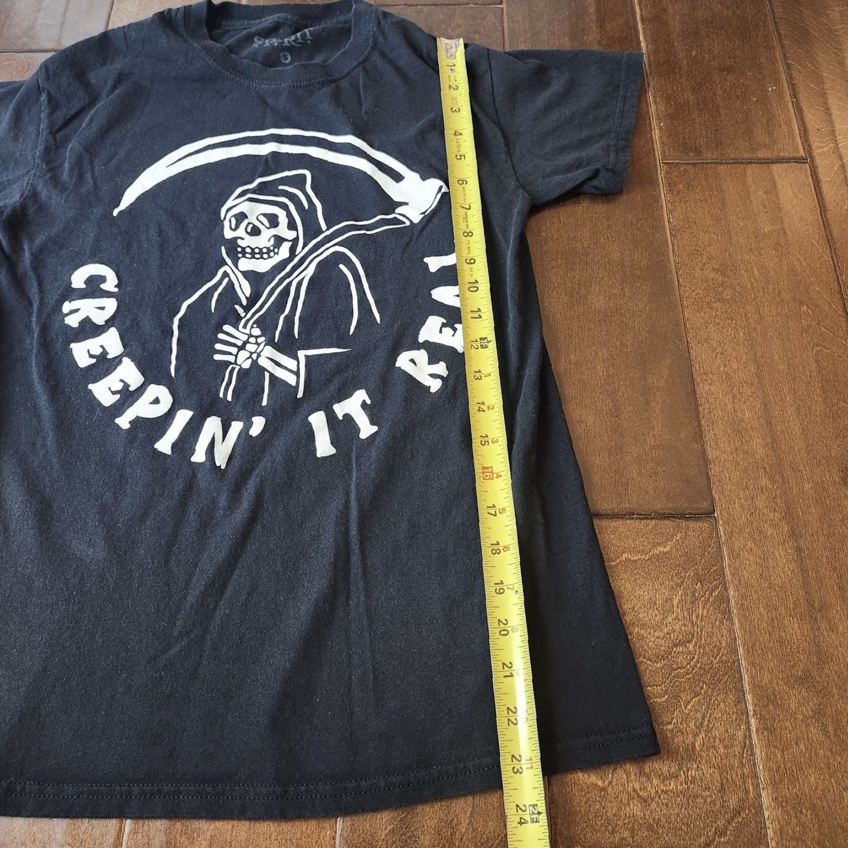 ESPIRIT Grim Reaper Creepin It Real Shirt Mens Small Halloween Graphic Black Tee Size US S / EU 44-46 / 1 - 5 Thumbnail