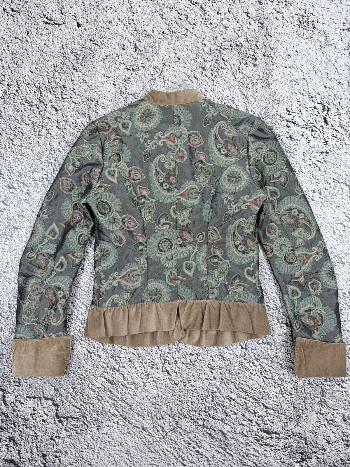 plein sud NWT Vintage Plein Sud Quilted Paisley Velvet Jacket Y2K S Size XS / US 0-2 / IT 36-38 - 11 Thumbnail