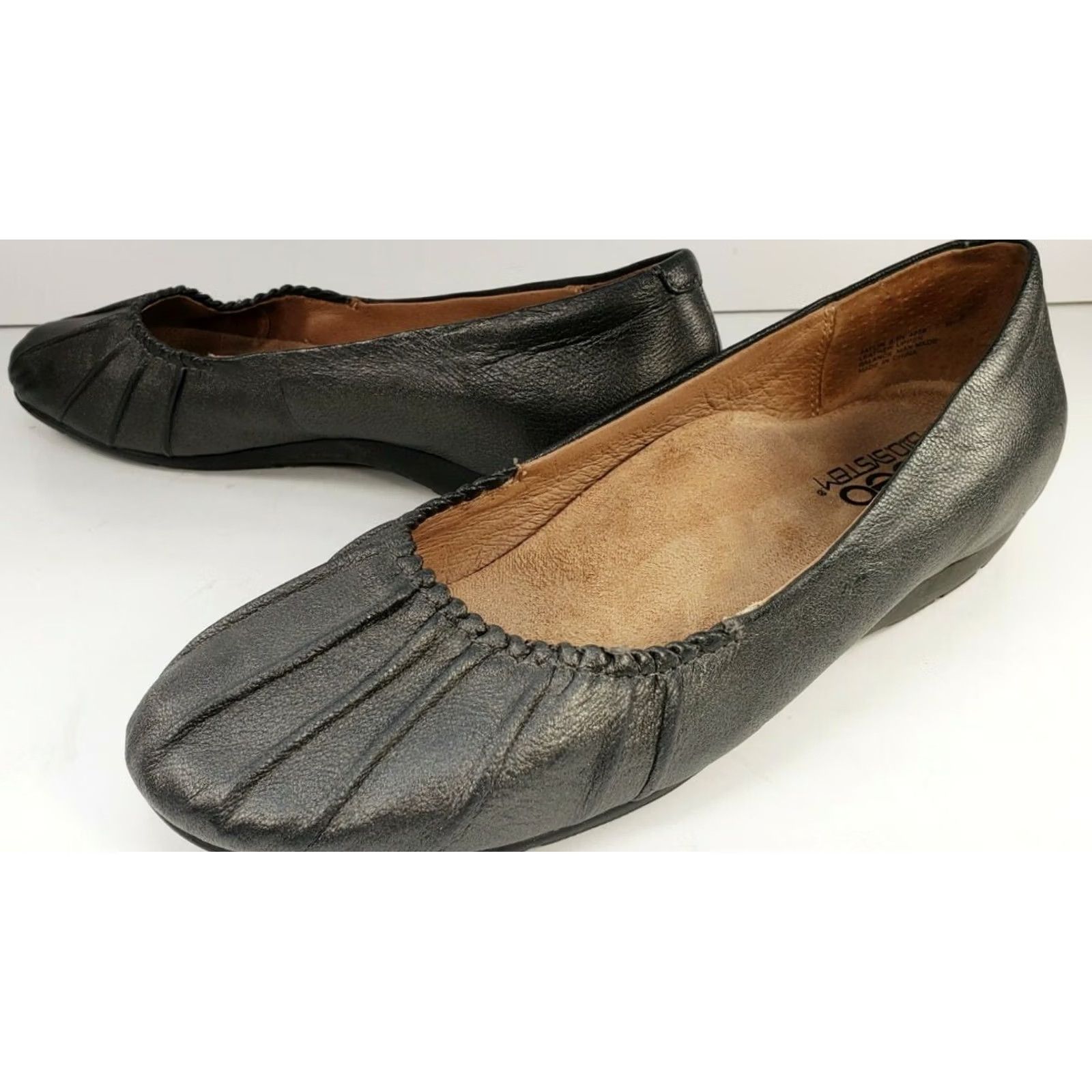 Vintage Abeo Ballet Flat Taylin Black Leather Slip On 8.5N Women’s Orthotic Insole Comfort Footbed Shoes Size US 9 / IT 39 - 4 Thumbnail