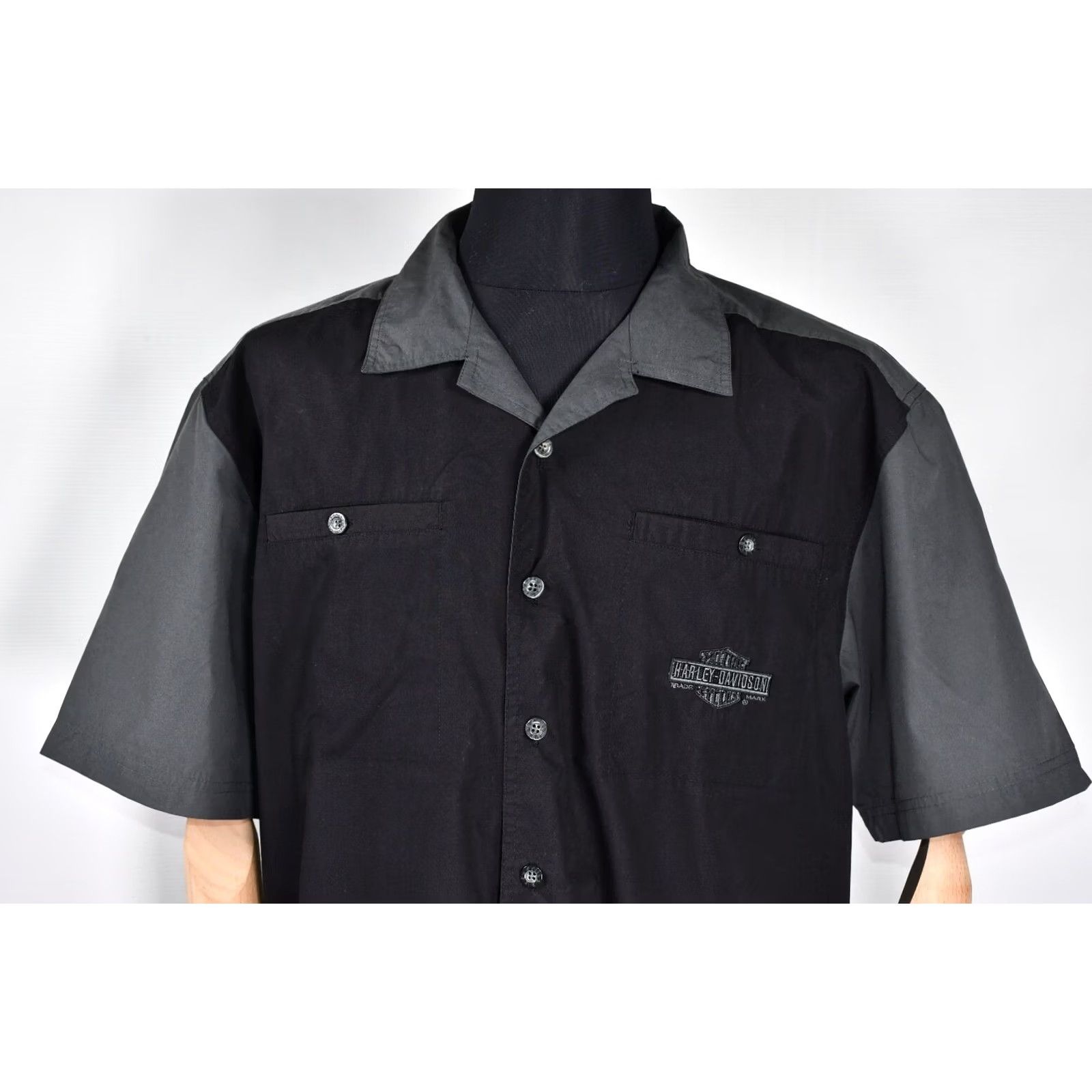 Harley Davidson Harley-Davidson Shirt XL Adult Black Short Sleeve Button-Up Collared) Size US XL / EU 56 / 4 - 3 Thumbnail