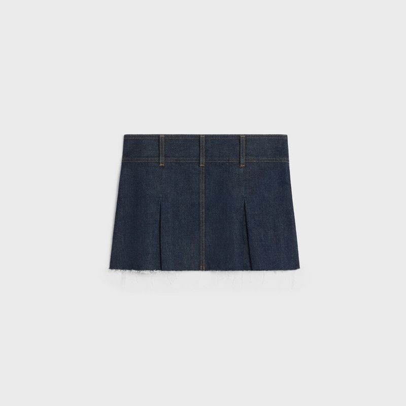 Celine o1w1db10526 2S2947 Denim Mini Skirt in Blue Size 29" - 2 Thumbnail