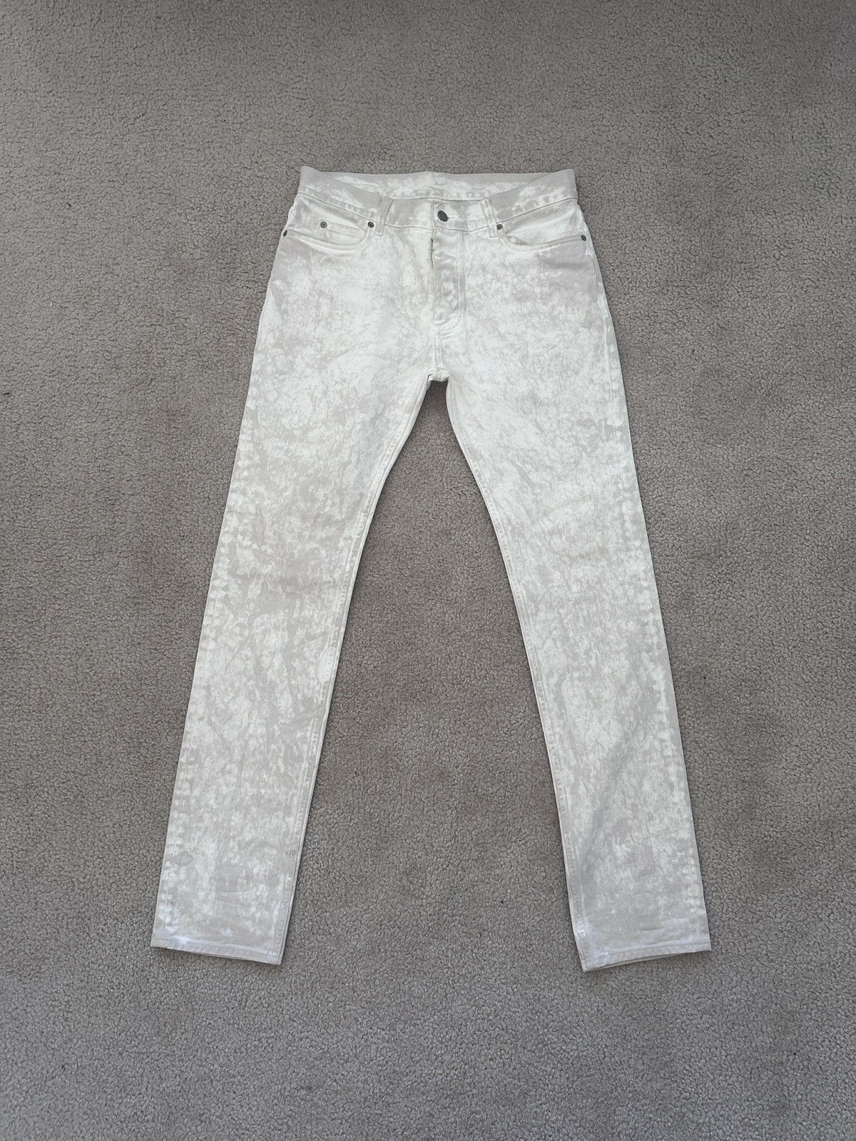 MAISON MARGIELA MARBLE WASH WET LOOK DENIM JEANS