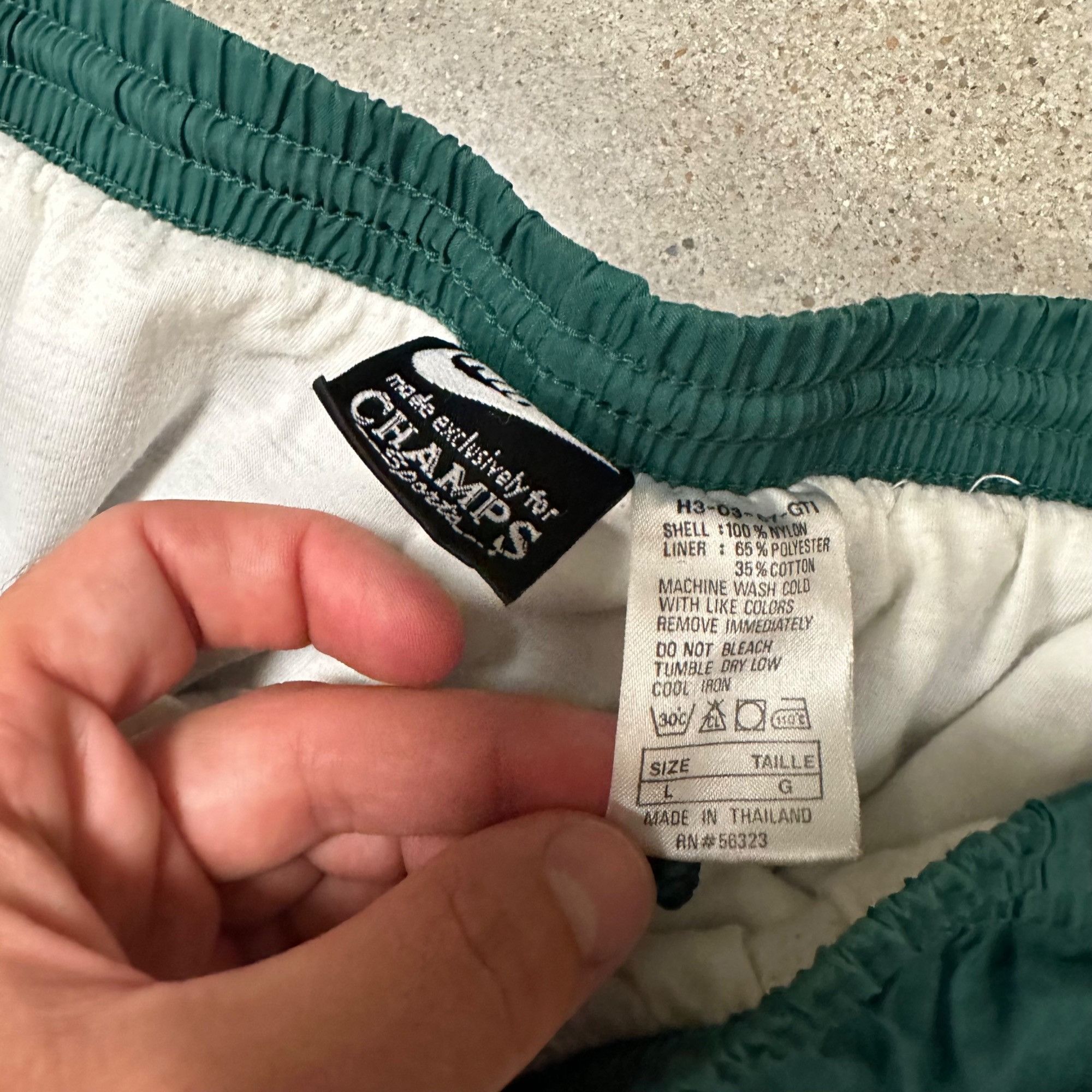 Nike × Vintage Vintage 90s Nike for Champs Sports Green Nylon Track Pants Size US 34 / EU 50 - 4 Thumbnail