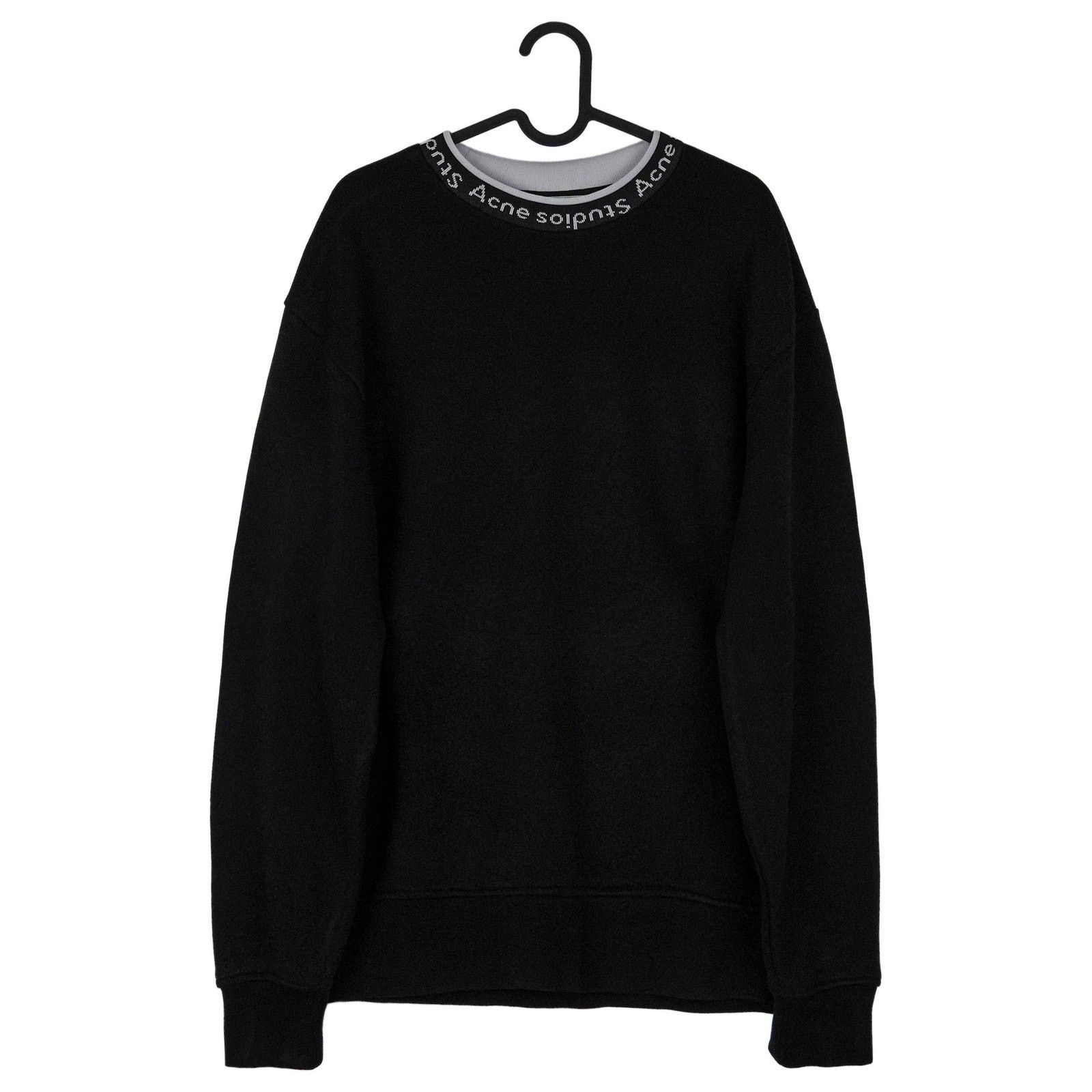 Acne Studios Acne Studios Black Viscose Blend Logo Collar Sweatshirt Size US S / EU 44-46 / 1 - 1 Thumbnail