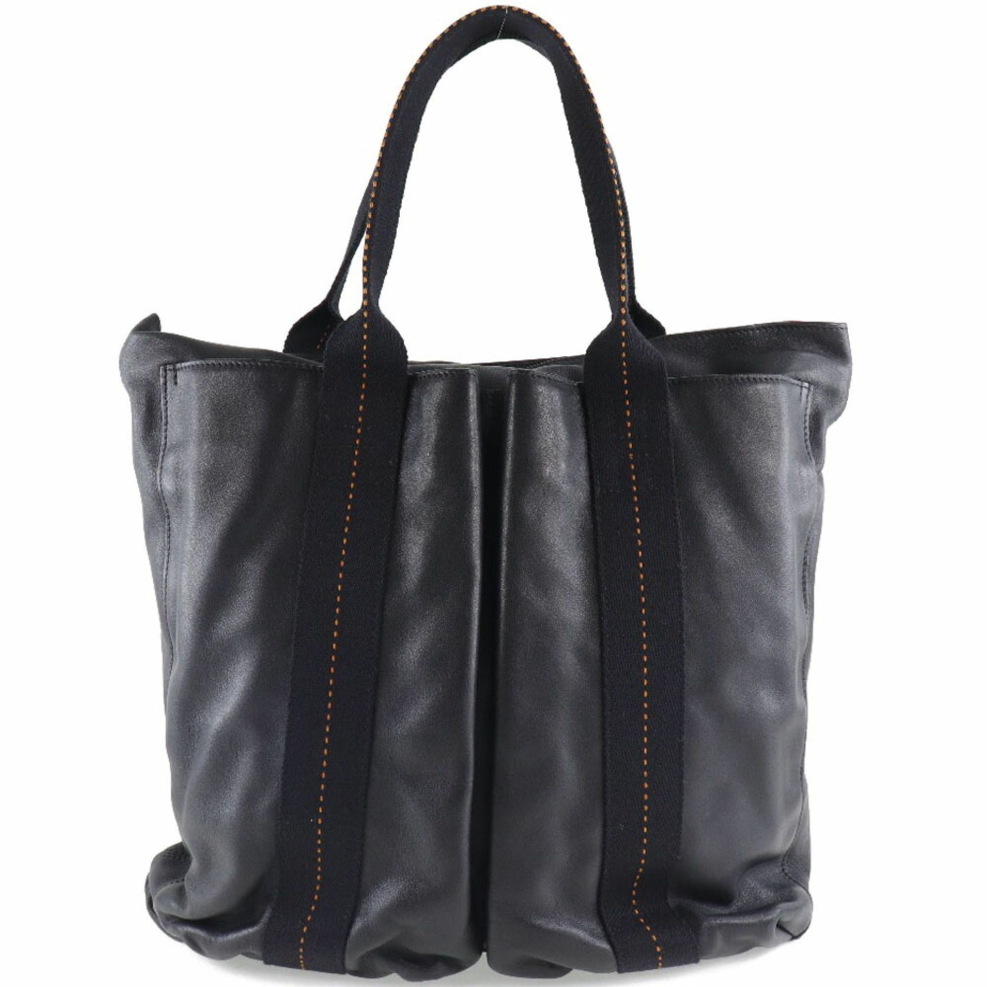 image of Hermes Caravan Vertical Pm Voderma Black Unisex Tote Bag, Women's