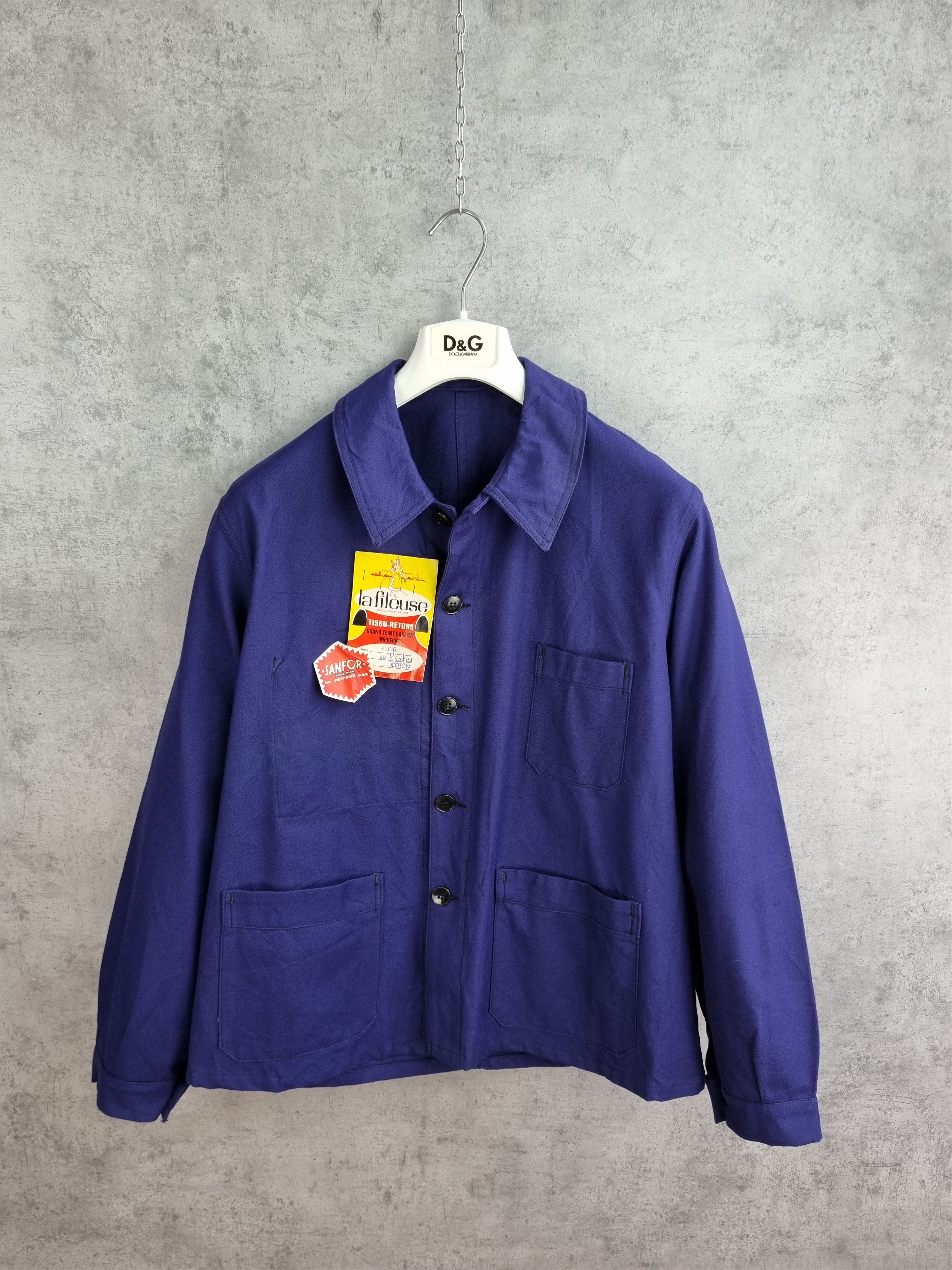 Le Laboureur × Vetra 60s Sanfor Workers French Vintage Chore Jacket DEAD STOCK Size US M / EU 48-50 / 2 - 4 Thumbnail