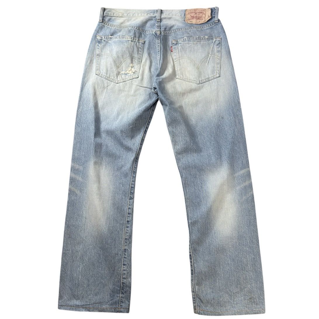 Engineered Garments × Levi's Vintage Y2K Levis 501 Wideleg Heavy Faded Washed Denim Jeans Size US 33 - 2 Thumbnail