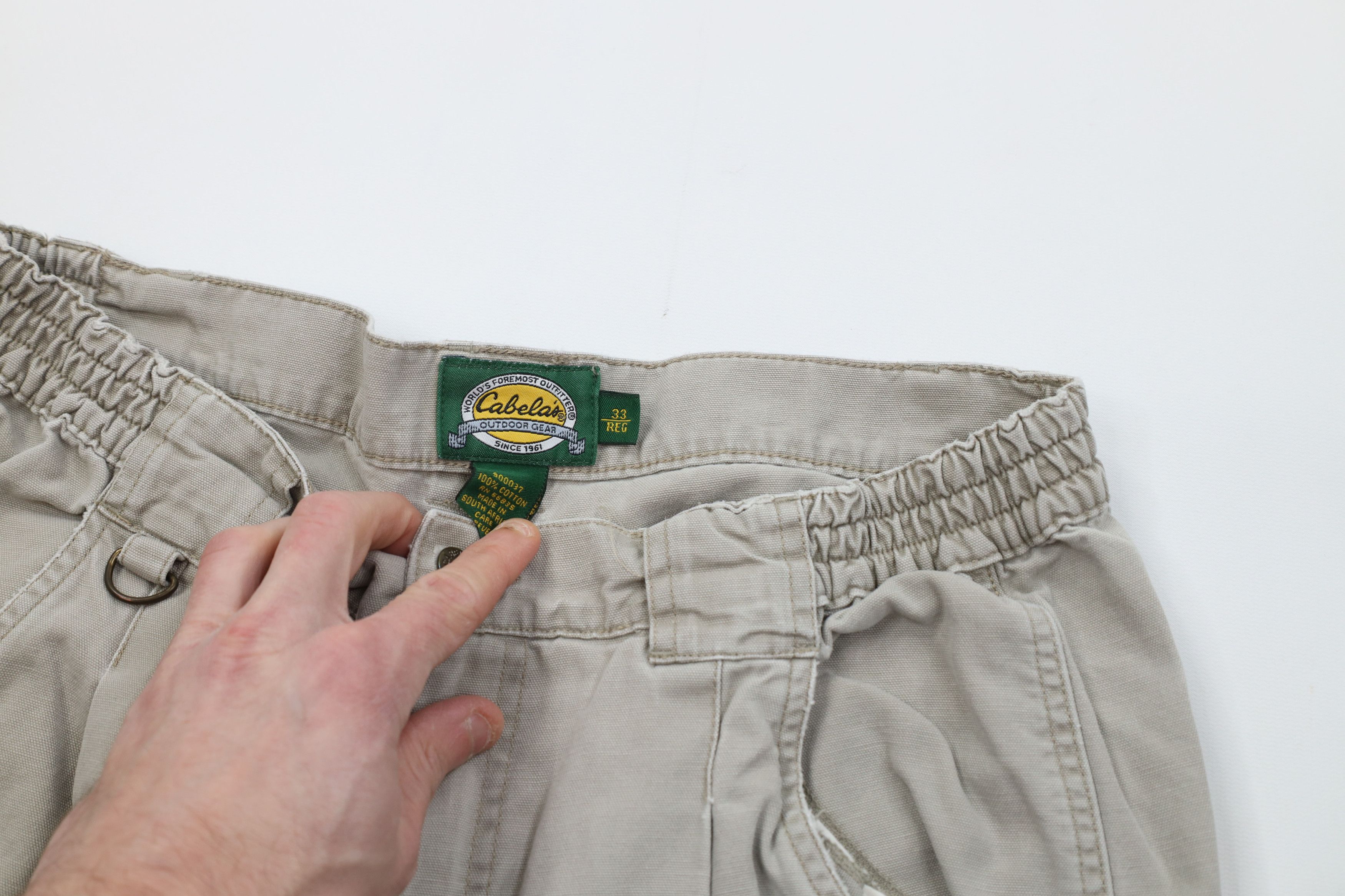Cabelas Vintage 90s Cabelas Double Knee Wide Leg Cargo Pants Canvas Size US 33 - 11 Thumbnail