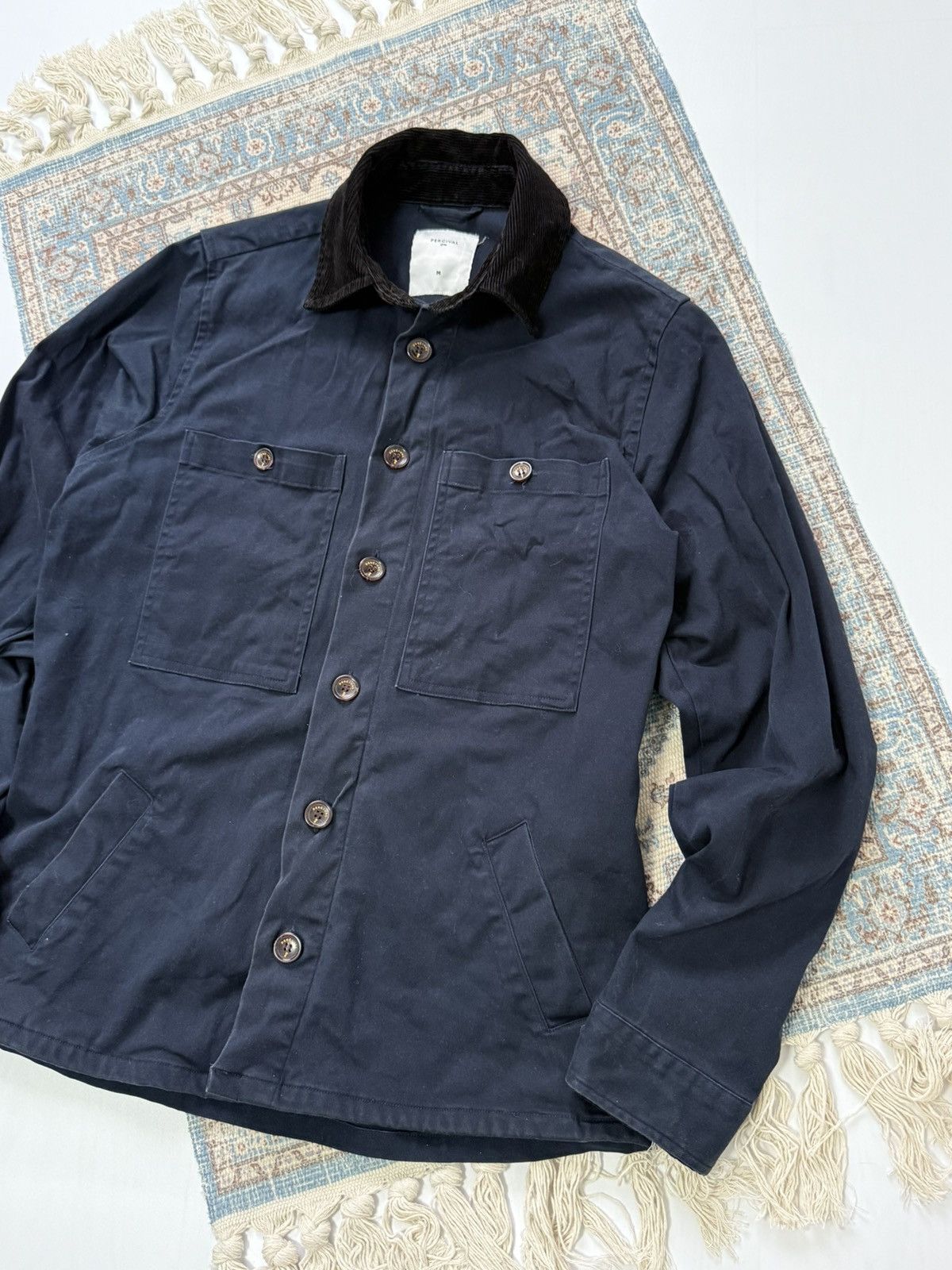 Percival Percival Work Multipocket Navy Cotton Jacket Size US M / EU 48-50 / 2 - 2 Thumbnail