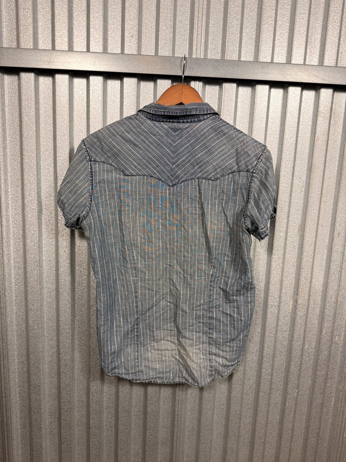 Wrangler Vintage Wrangler Pinstripe Denim Button Up Wester Cowboy Shi Size US M / EU 48-50 / 2 - 12 Thumbnail