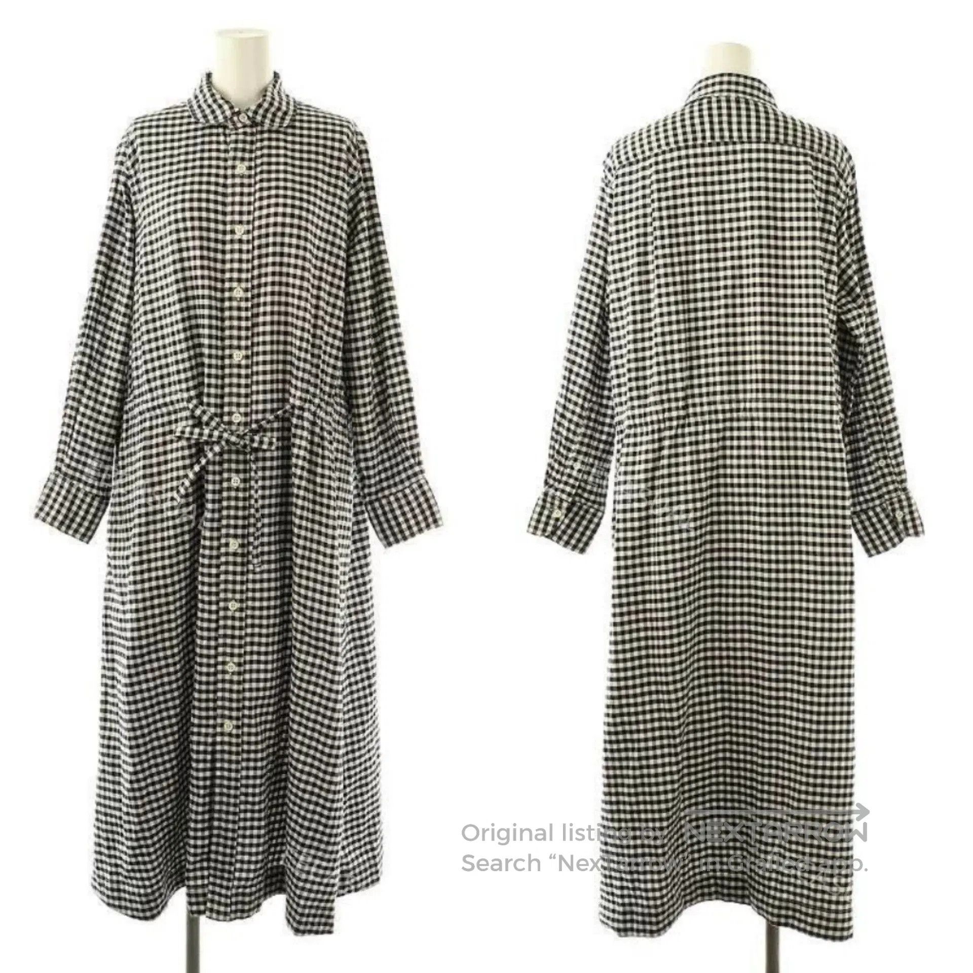 45rpm Black and White Gingham Shirt Dress. Size M / US 6-8 / IT 42-44 - 1 Thumbnail