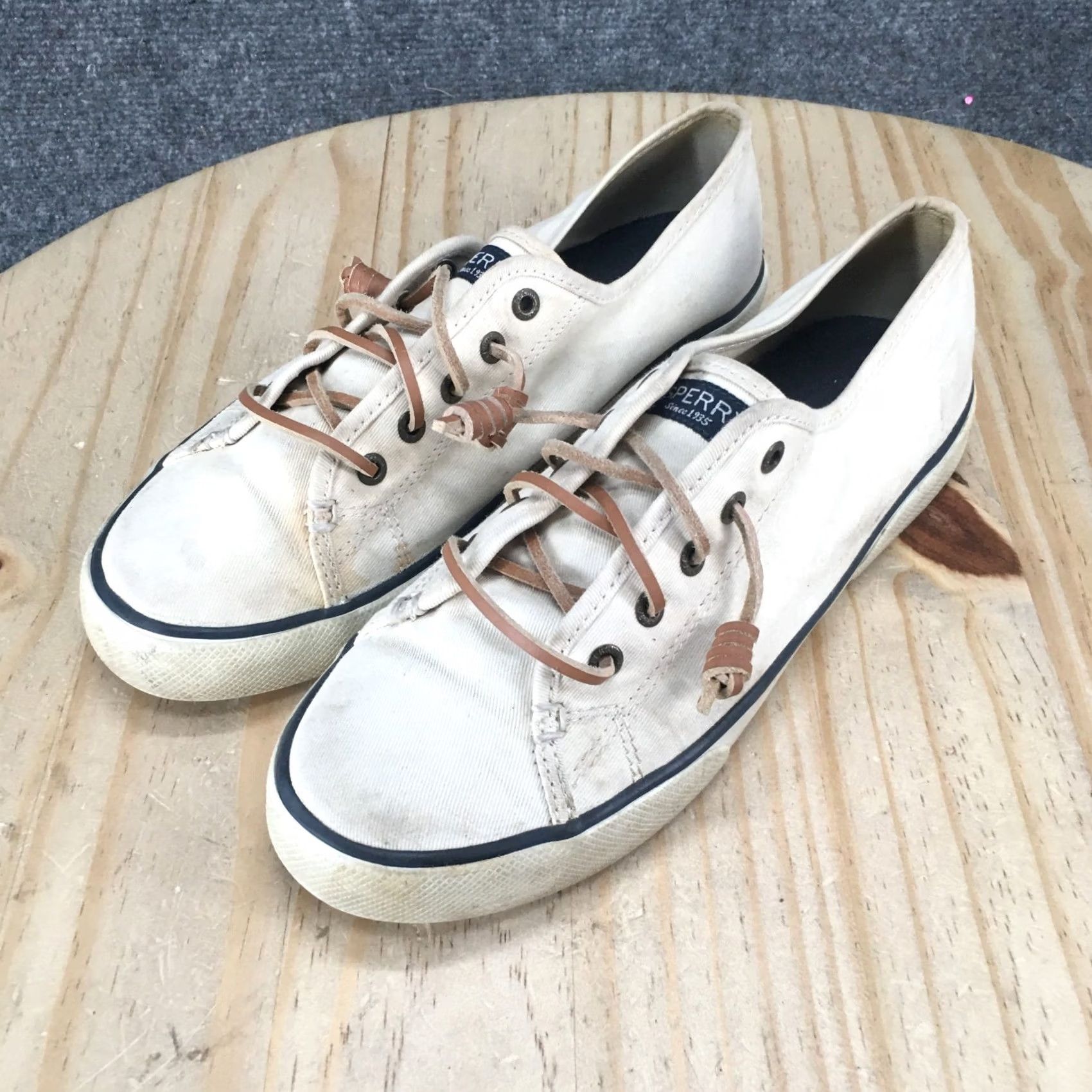 Sperry Sperry Shoes Womens 8.5 M Casual Low Top Sneakers STS95128 White Canvas Lace Up Sneaker Women White Canvas Lace Up Shoes Size M / US 6-8 / IT 42-44 - 7 Thumbnail