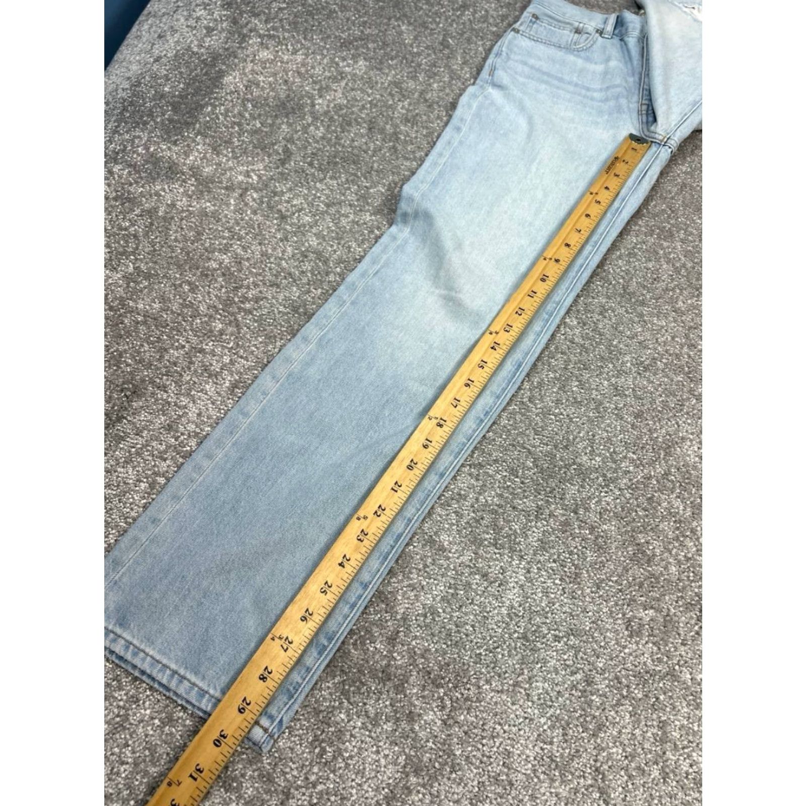 Madewell Madewell Jeans Womens 23 Low Slung Straight Light Wash Denim Jeans Shirt? Size 40" / US 18 - 2 Thumbnail