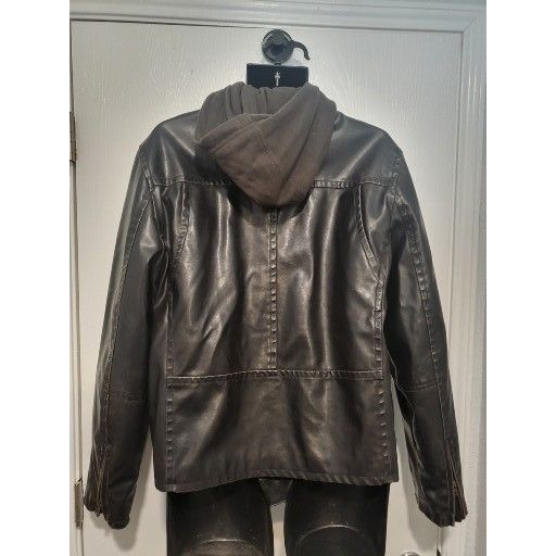 Levi's Vintage Levis Mens Y2K Dark Brown Pleather Biker Jacket Sz M Size US M / EU 48-50 / 2 - 5 Thumbnail