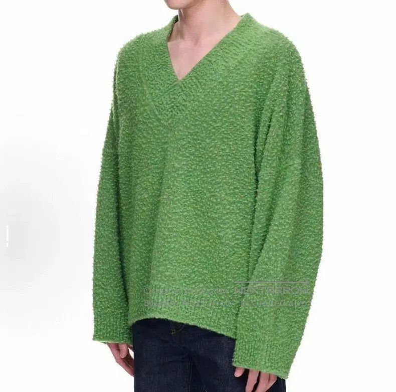Loewe Loewe Green V-neck Loose Long Sleeve Pullover Size S / US 4 / IT 40 - 9 Thumbnail