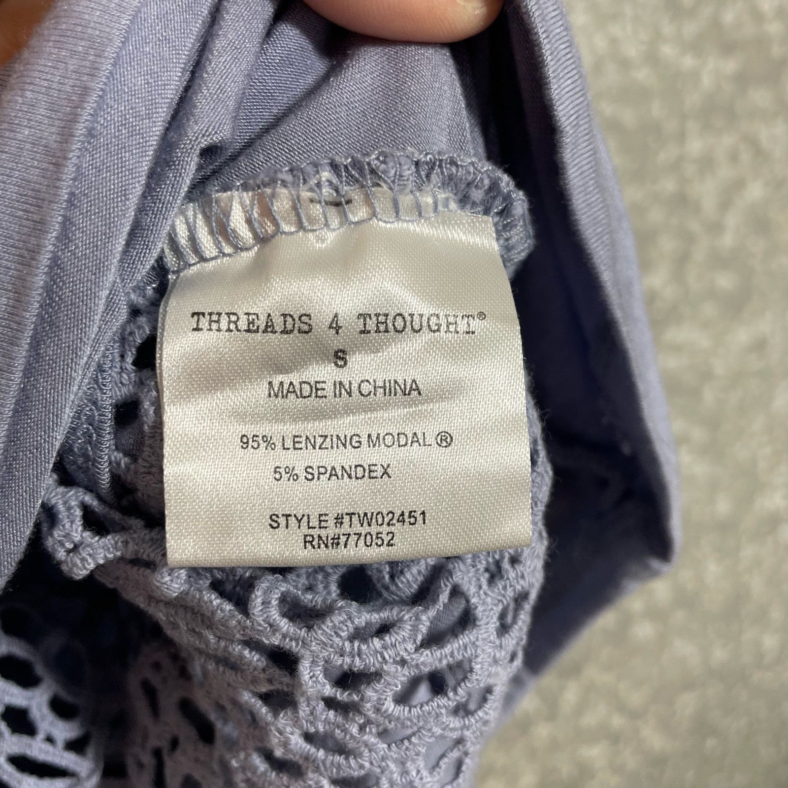 Threads 4 Thought Threads 4 Thought Lilac Lace Back Activewear Top - Small Size S / US 4 / IT 40 - 6 Thumbnail