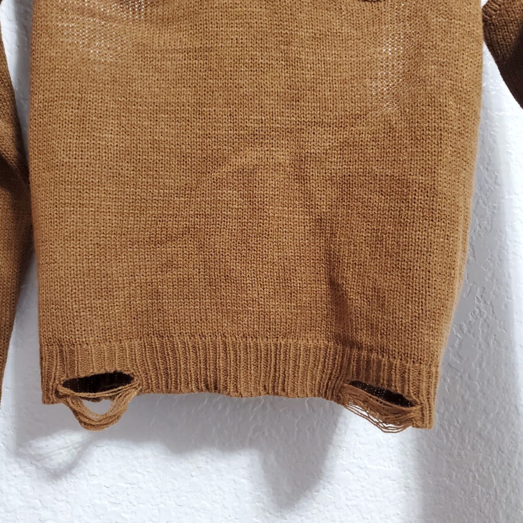 Dolls Kill Dolls Kill Darker Wavs Sweater L Brown Knit Cutout Crop Turtleneck Necklace Punk Shirt Womens Knit Pullover 90s Gothic Distressed Raglan Long Sleeve Size L / US 10 / IT 46 - 7 Thumbnail