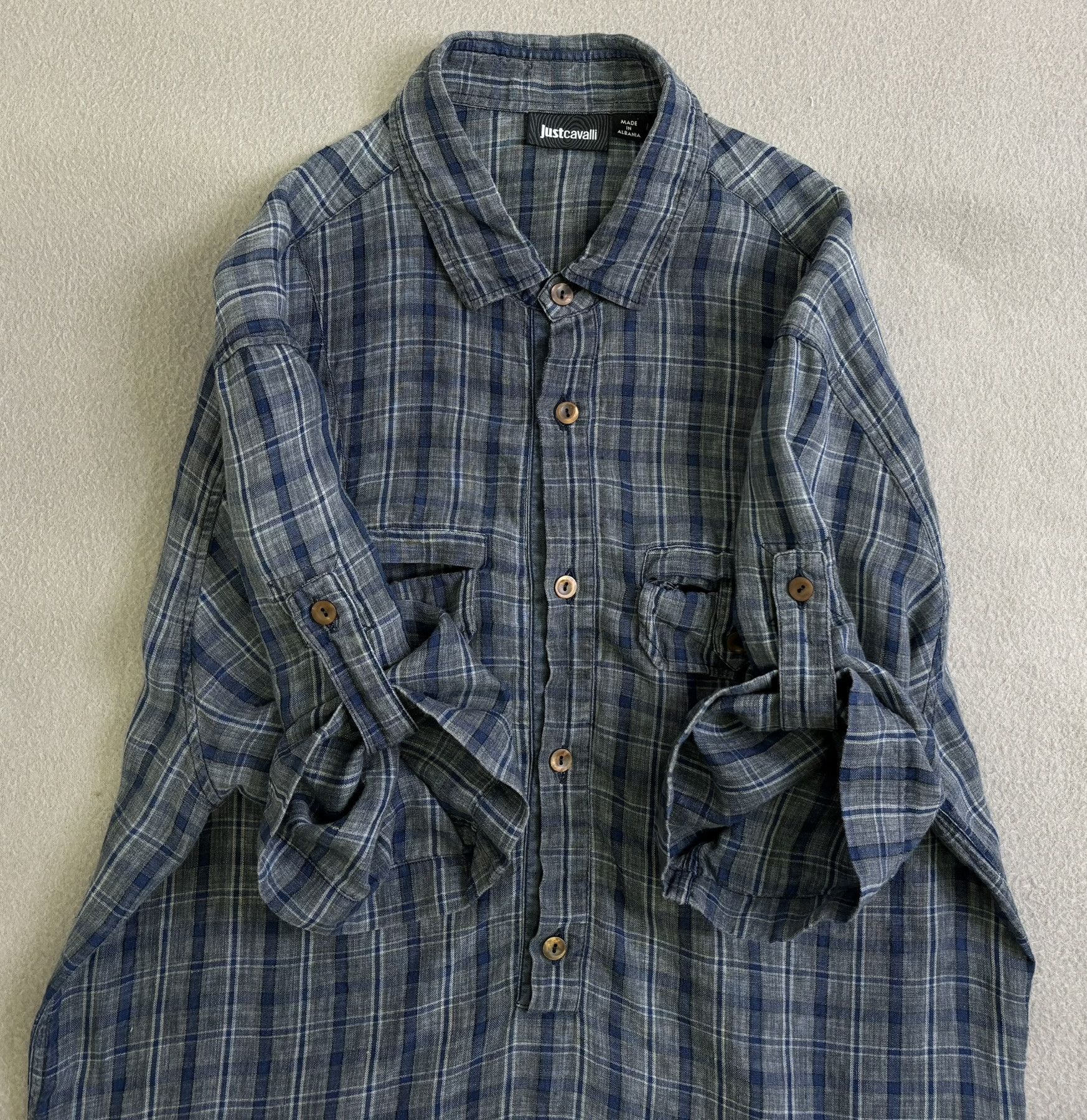 Just Cavalli Just Cavalli 100% Linen Shirt Size 48 Size US M / EU 48-50 / 2 - 6 Thumbnail