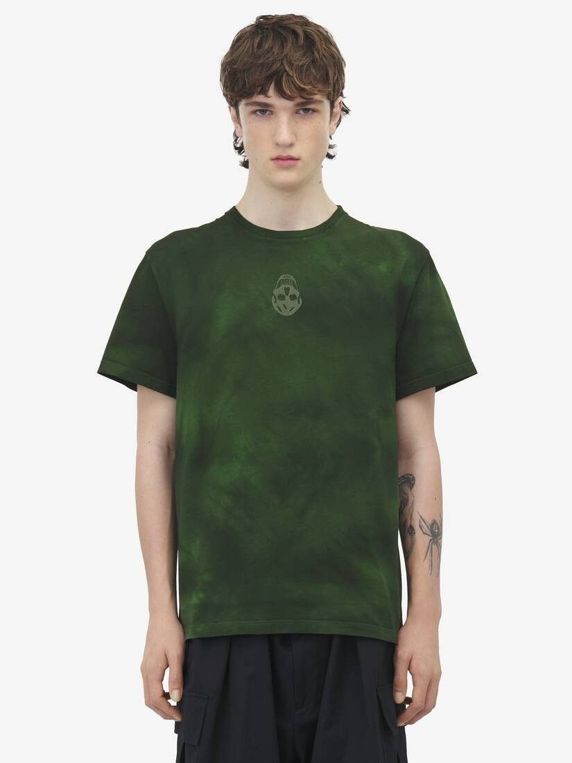 Alexander McQueen o1srvl11e0226 Washed Dye T-Shirt In Green Size US XL / EU 56 / 4 - 2 Thumbnail
