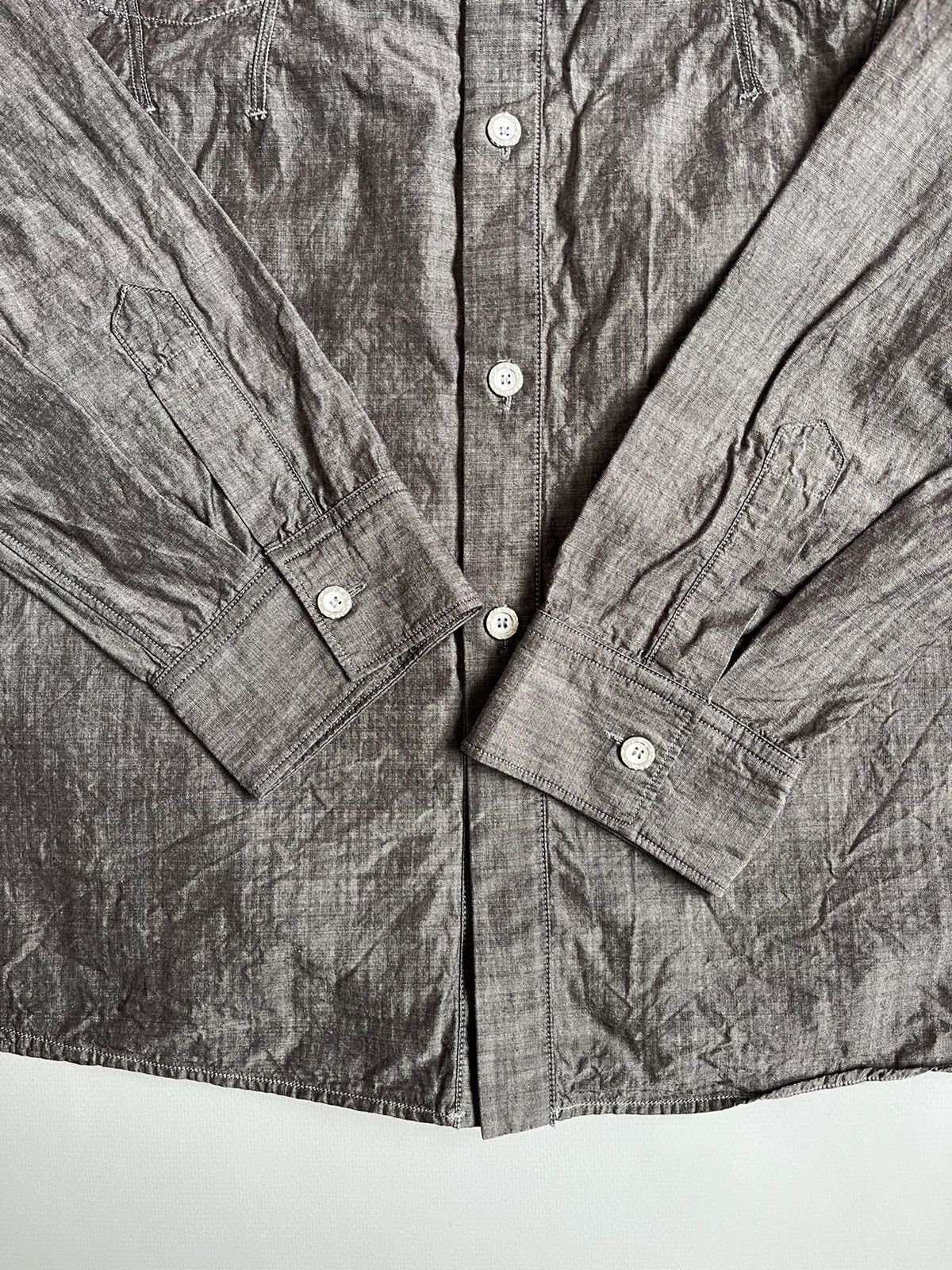 Marithe + Francois Girbaud × Vintage Le Jean De Marithe Francois Girbaud Men Grey Button Up Shirt Size US L / EU 52-54 / 3 - 9 Thumbnail