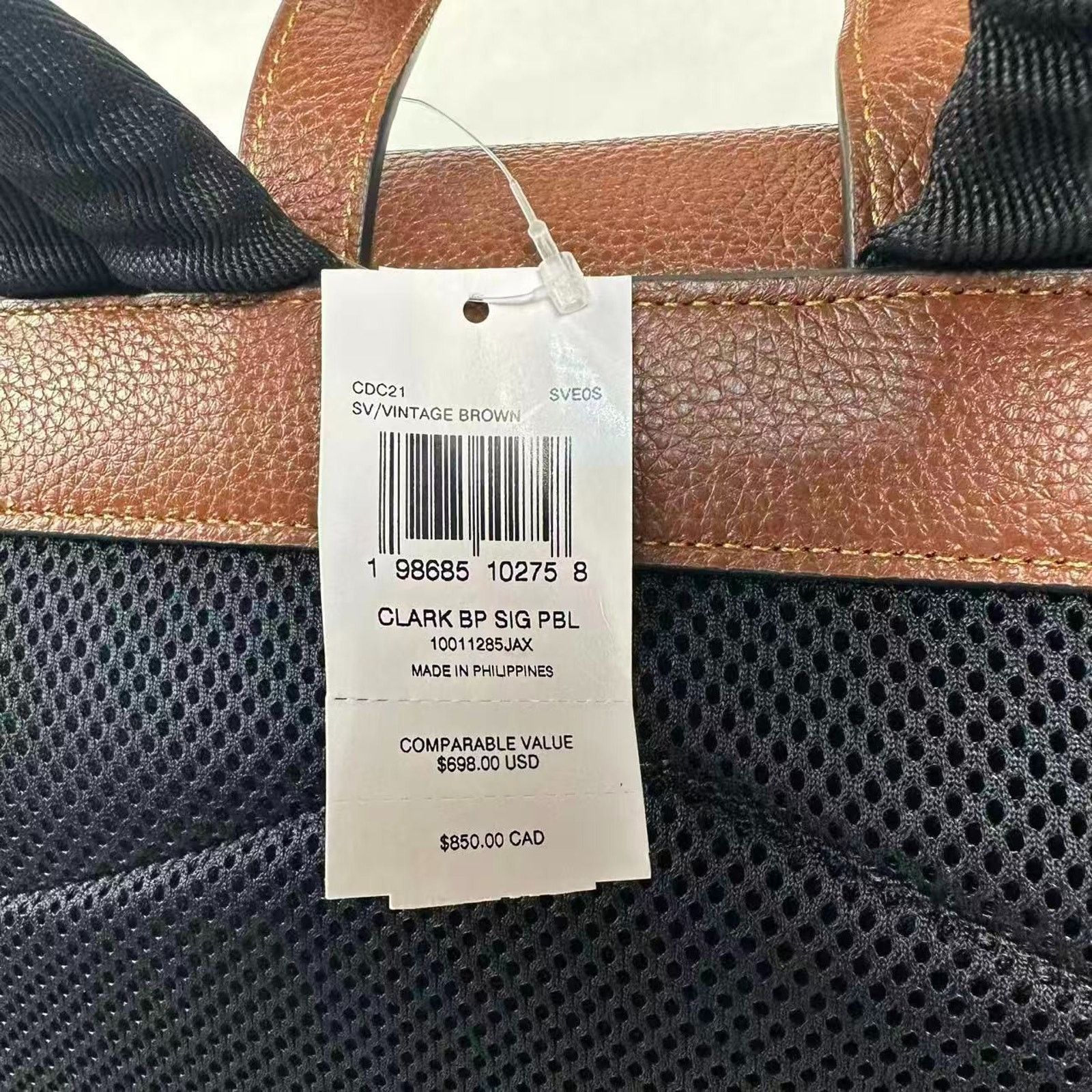 Coach COACH MEN'S Clark Backpack pebble leather Vintage Brown Size ONE SIZE - 6 Thumbnail