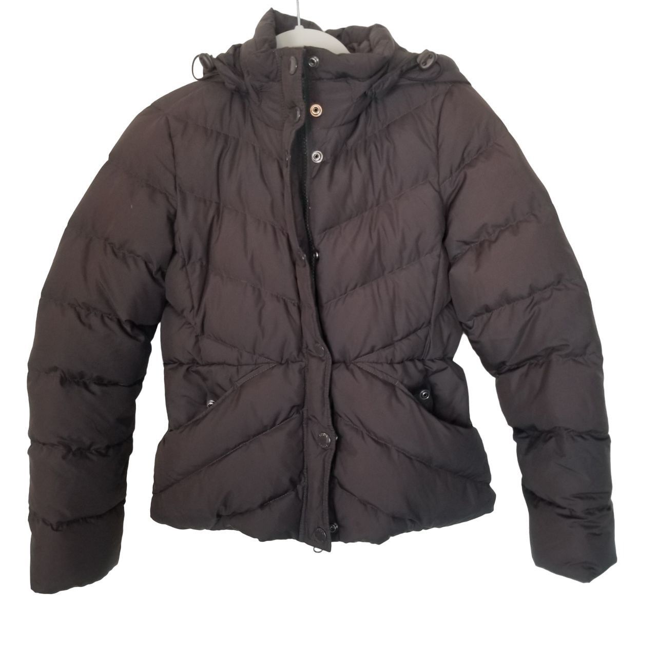 J. Crew Womens S Brown Long Sleeves Detachable Hood Snap Lin