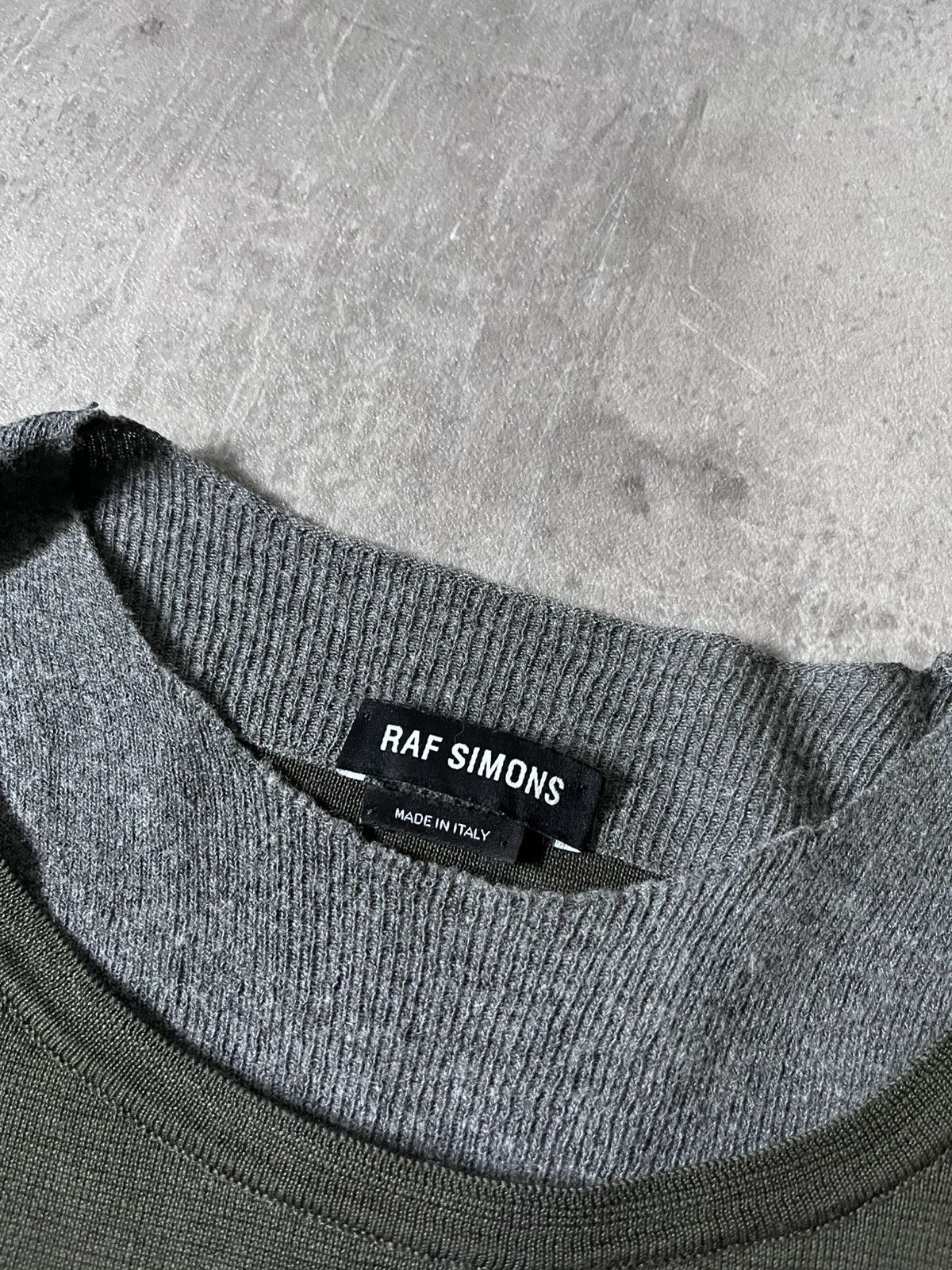 Raf Simons double layered sweater vintage green