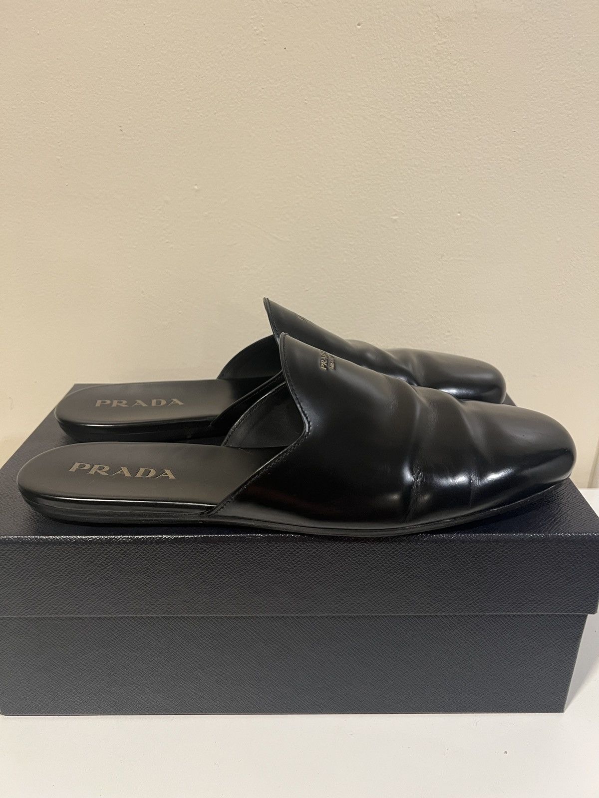 Prada Prada Brushed Leather Slipper Mules Size US 10 / EU 43 - 8 Thumbnail
