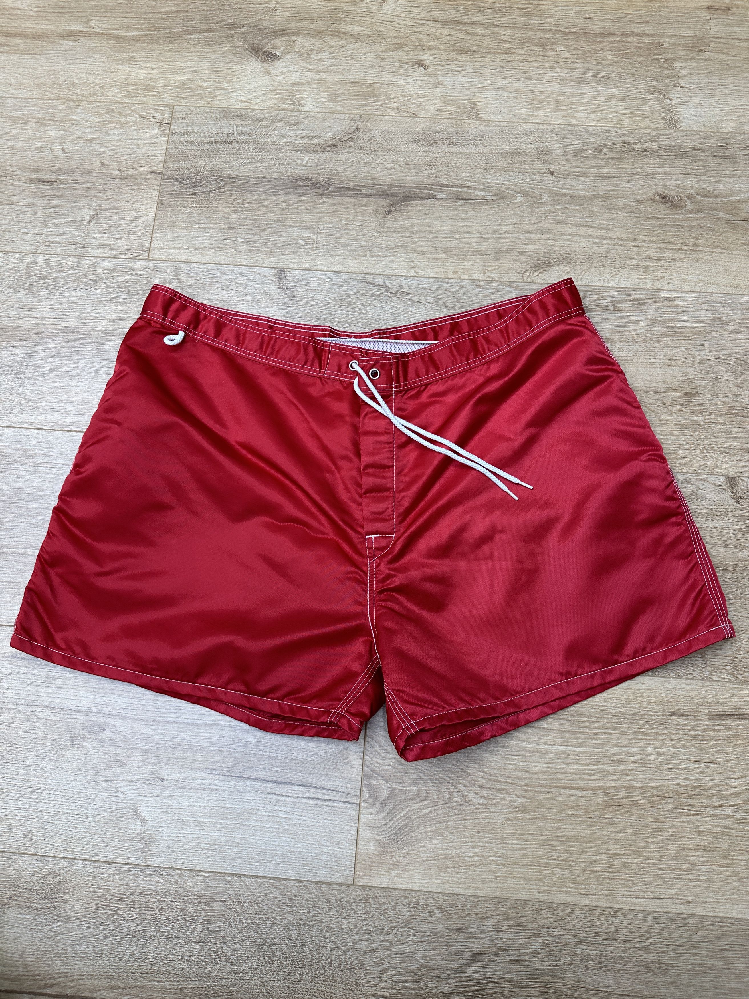Sundek Sundek Swim Shorts Men's Size 38 Made USA Rainbow Stripe Red Size US 38 / EU 54 - 2 Thumbnail