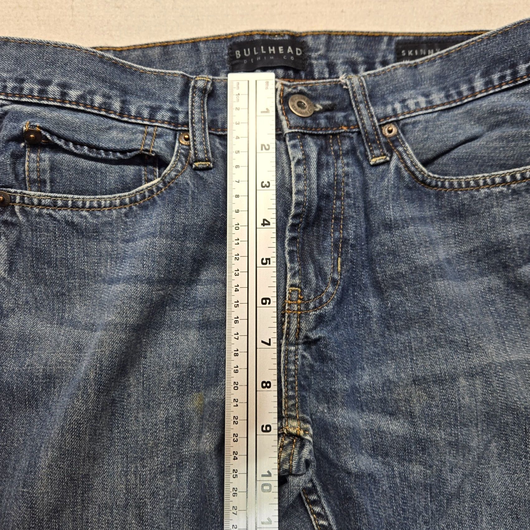 Denime Bullhead Jeans Dillon Skinny Blue 5-pocket Zip Front 31 x 32 Men's Denim Cotton Authentic PANTS Mens Size US 31 - 7 Thumbnail