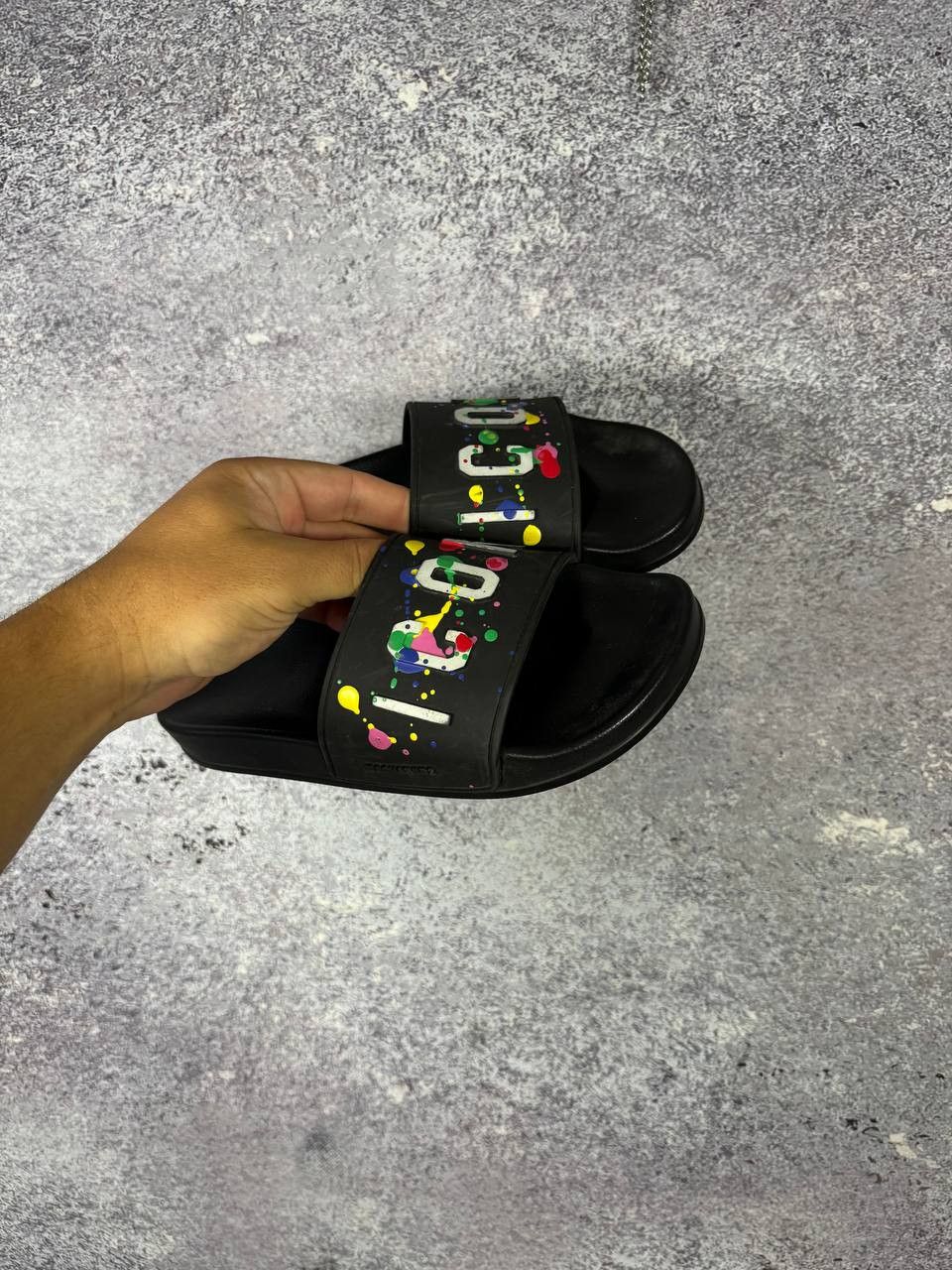 Dsquared2 RRP $300 Dsquared2 ICON Painted Slides 37 size Size US 5 / EU 37 - 1 Thumbnail