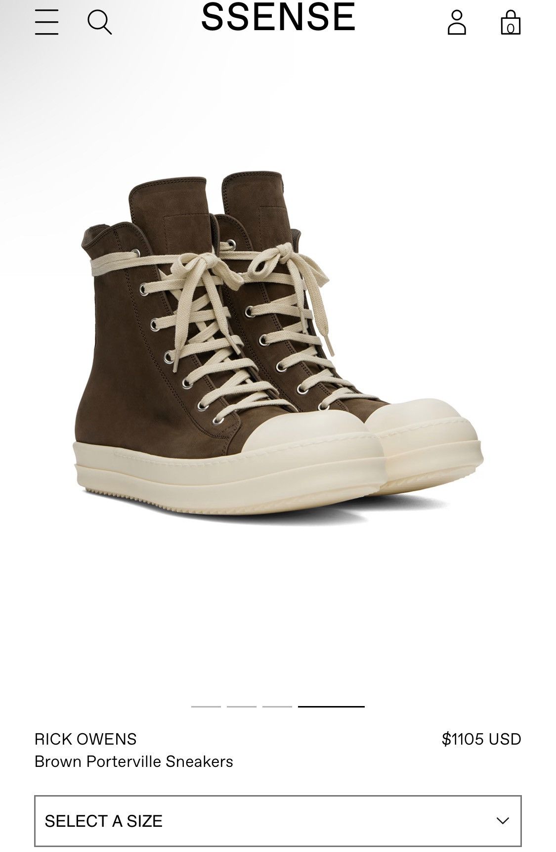 Rick Owens RAMONES MAINLINE NUBUCK BULL LEATHER SNEAKERS Size US 10 / EU 43 - 2 Thumbnail