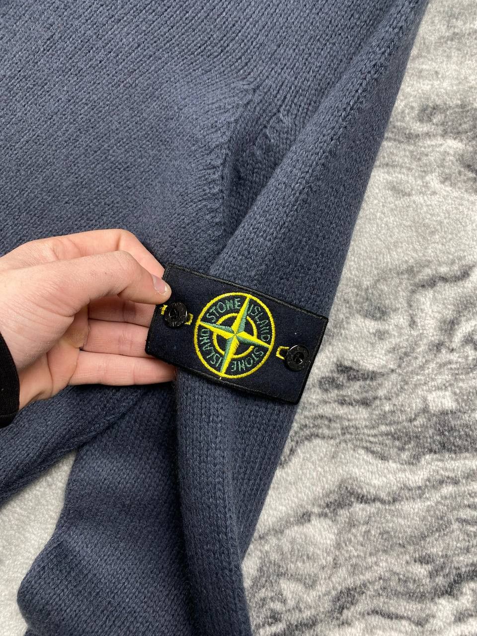Stone Island Vintage Stone Island Knit Wool Sweater Full Zip Hooded Men Size US L / EU 52-54 / 3 - 3 Thumbnail