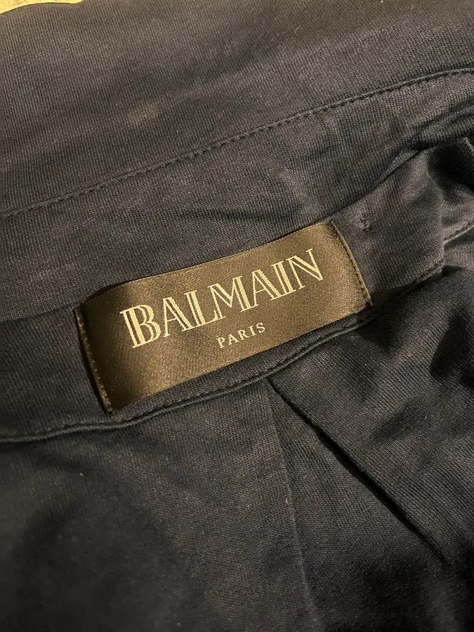 Balmain SS2015 Balmain Navy Blue Asymmetrical Biker Jacket Size US S / EU 44-46 / 1 - 9 Thumbnail