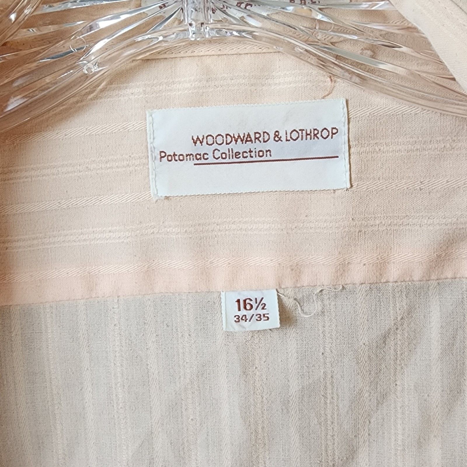 Woodward Woodward & Lothrop Full Cut Men's Dress Shirt 16-1/2 34/35 Size US S / EU 44-46 / 1 - 8 Thumbnail