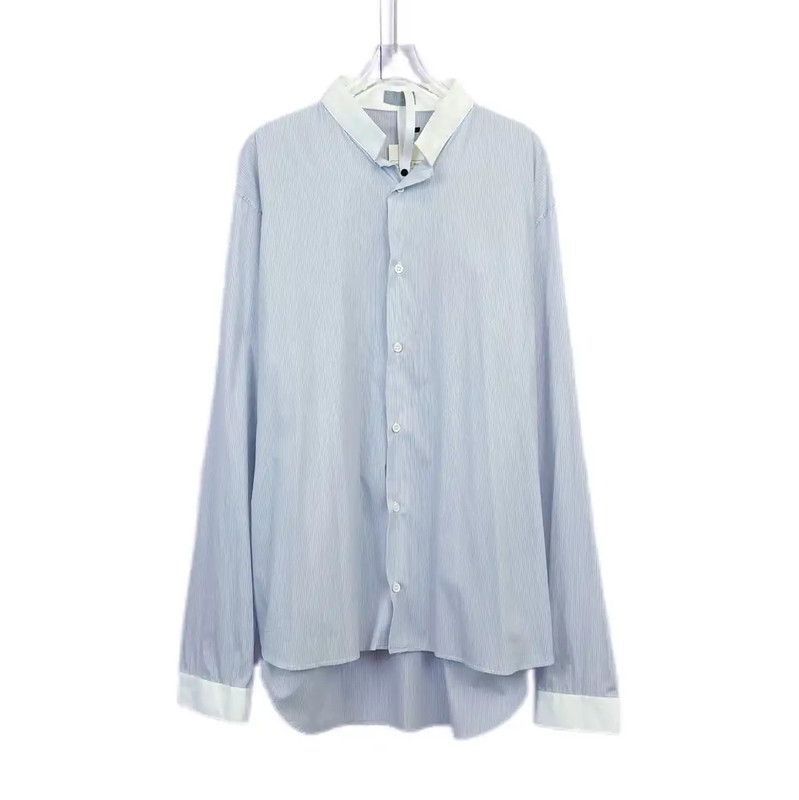 Dior Dior Blue Cotton Long Sleeve Shirt 0089 Size XL / US 12-14 / IT 48-50 - 1 Thumbnail