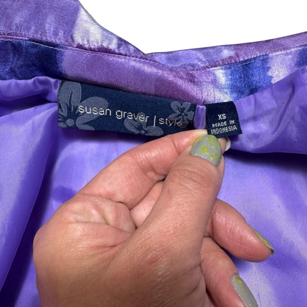 Other Susan Graver Purple Jacket Watercolor Jacket A199414 Size X Size XS / US 0-2 / IT 36-38 - 7 Thumbnail