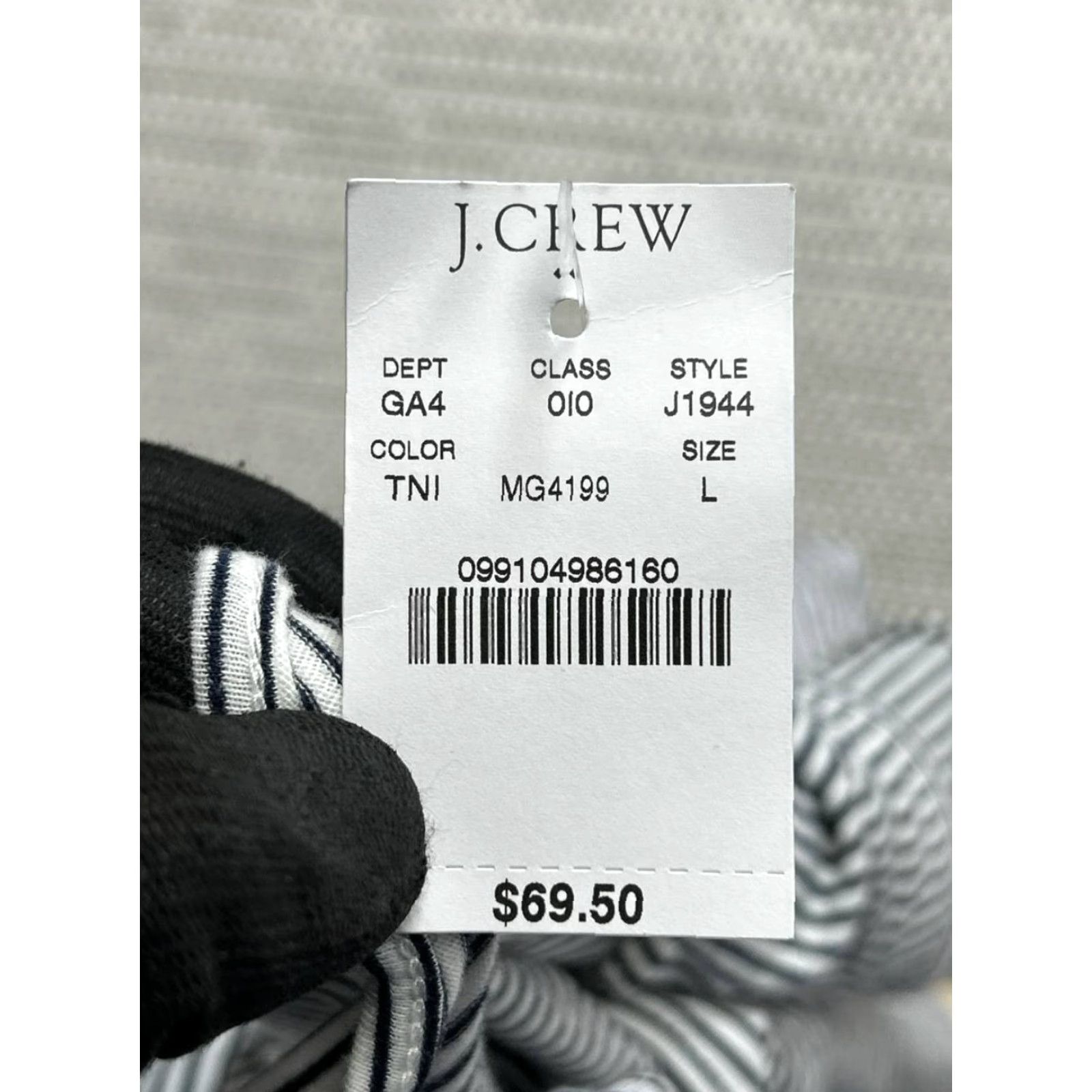 J.Crew J.CREW Dress Womens L Blue Cotton Sleeveless Sundress A-Line Casual Summer Short White Stripe Pattern Ruffle Vintage No Size L / US 10 / IT 46 - 5 Thumbnail
