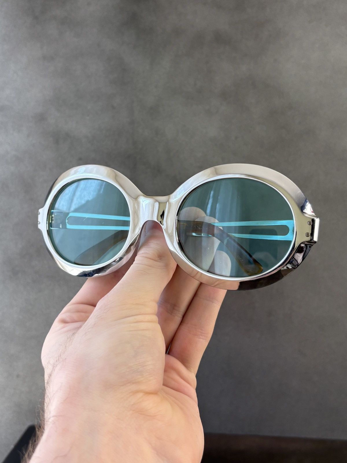 Vintage True Vintage Sunglasses Space Age Chrome Metal Oversized 60s Size ONE SIZE - 4 Thumbnail